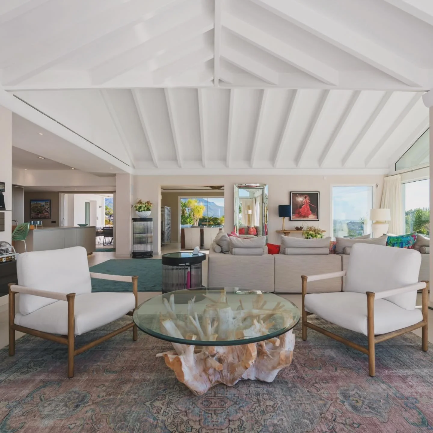 One of my favorite morning coffee nooks to date&hellip; a client that was definitely not afraid of color and trusted me when I said that @timothyoulton chairs are always a YES 🤩