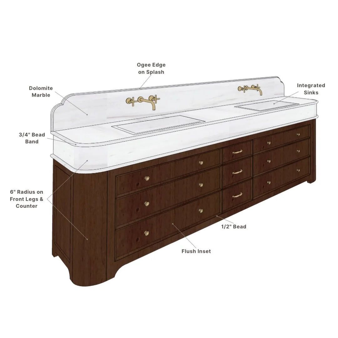 Did someone say custom? 😉 Swooning over this custom vanity design that client #luna just approved! Thinking it&rsquo;s demo time&hellip;