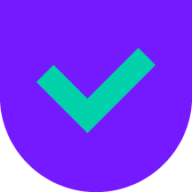 Hvid vinklet afkrydsning på lilla baggrund