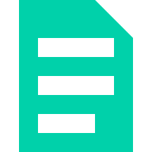 En turquoise kort med tre hvide linjer.