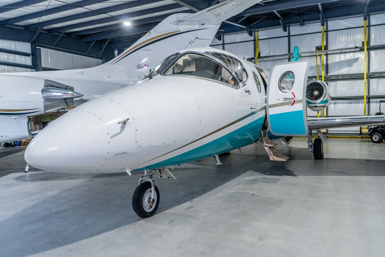 Light jet in the hangar