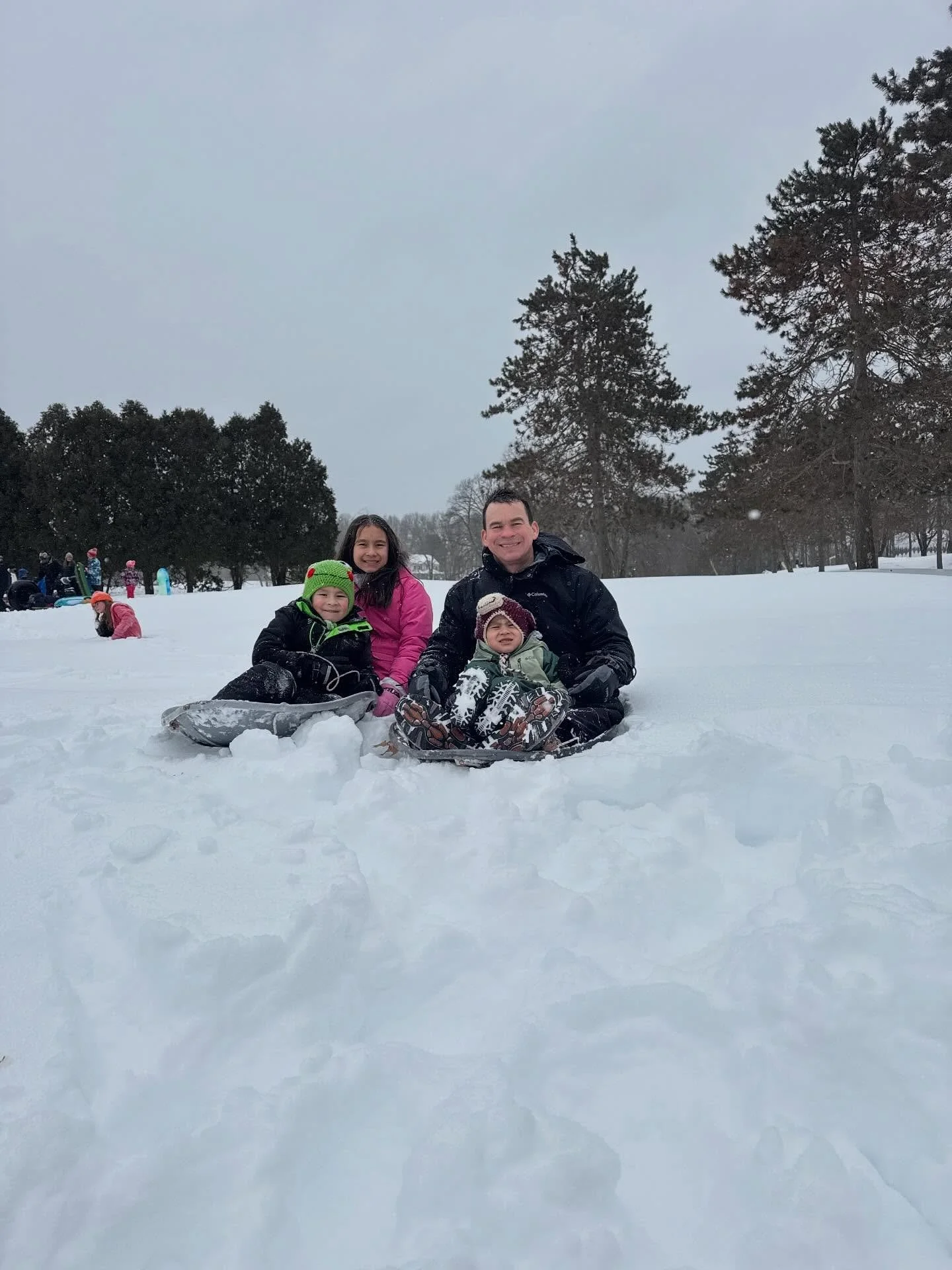 Always great to spend time with the family during snow days!  After shoveling my car out, I made sure our fire hydrant was clear of snow. We even got to go sledding for a bit with Juliana, Leonardo, and Matteo! #snow #family