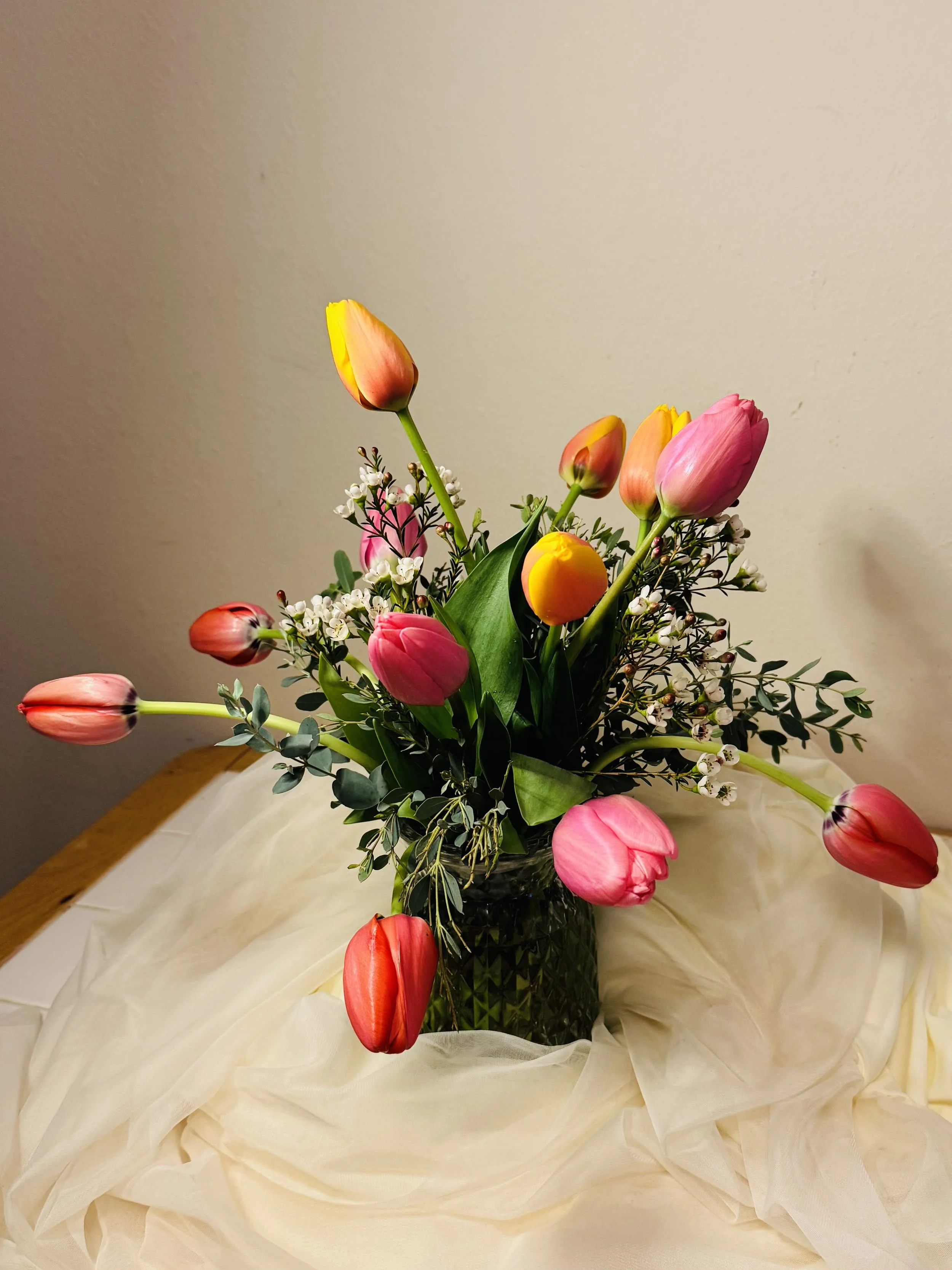 One Dozen Vased Tulips