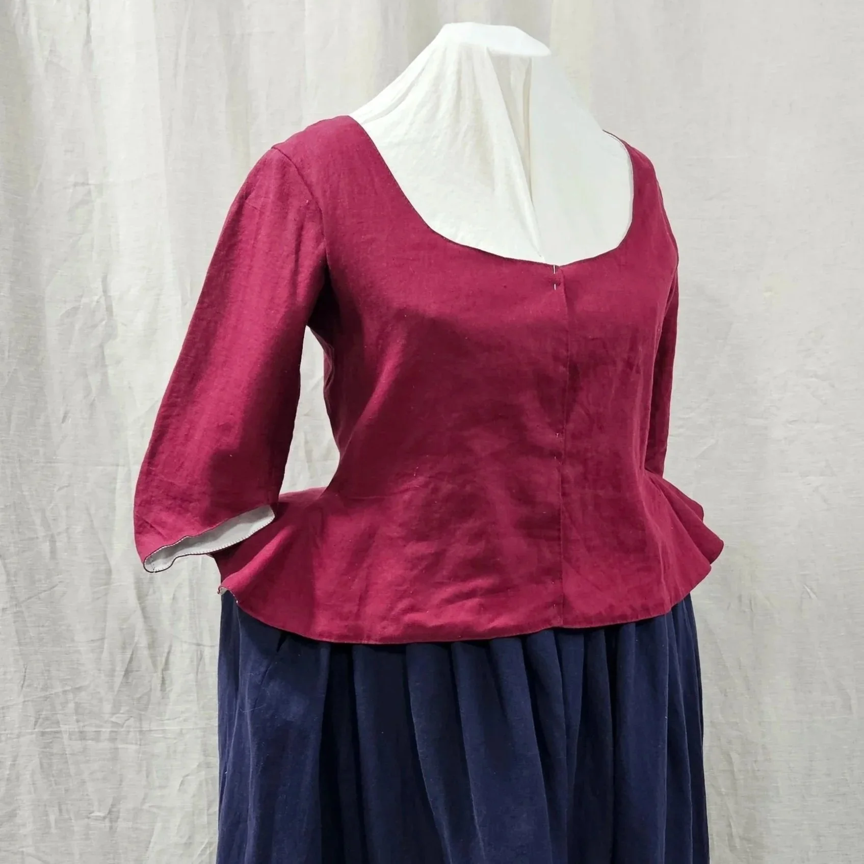 Maroon Linen Jacket-L