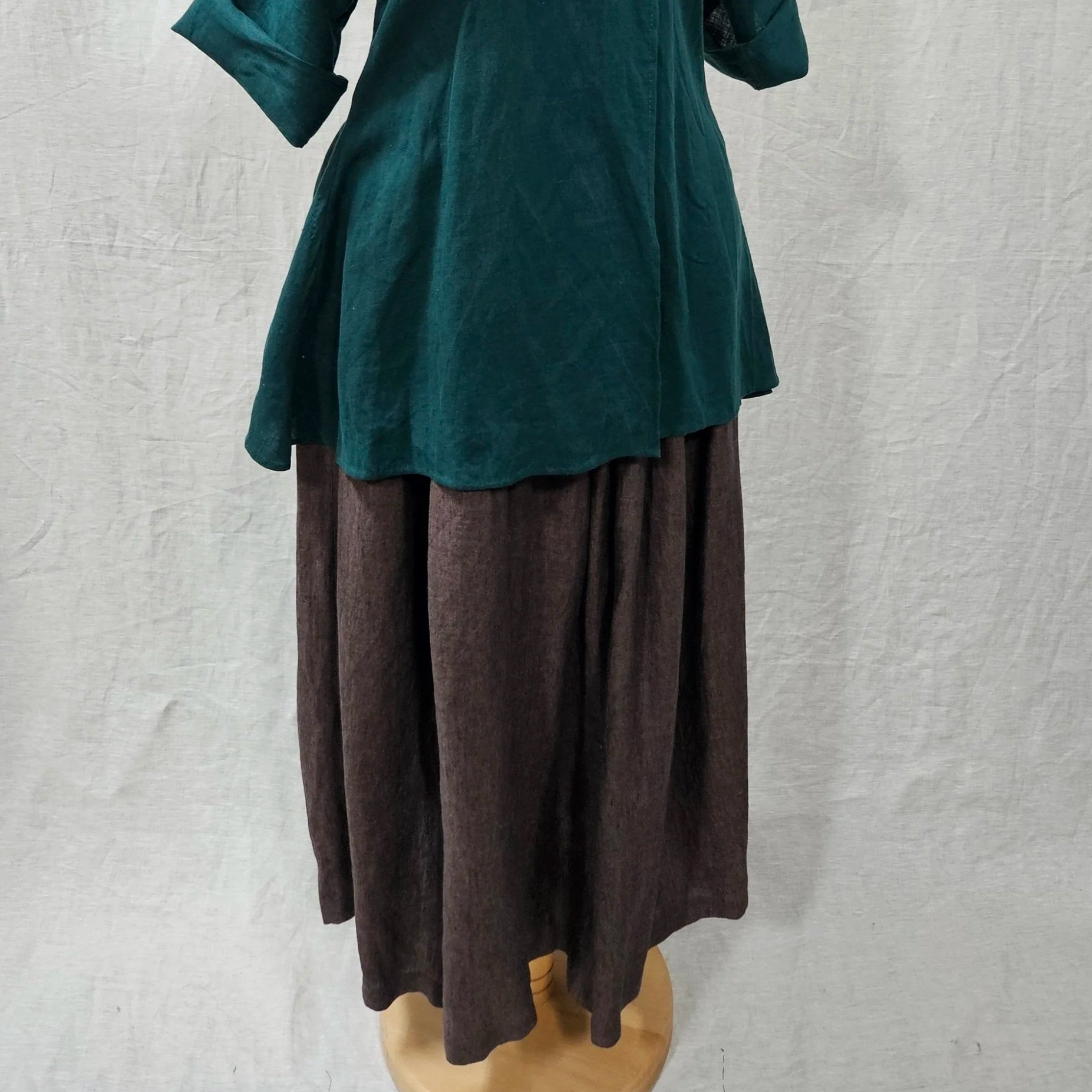 Chocolate Linen Petticoat-M