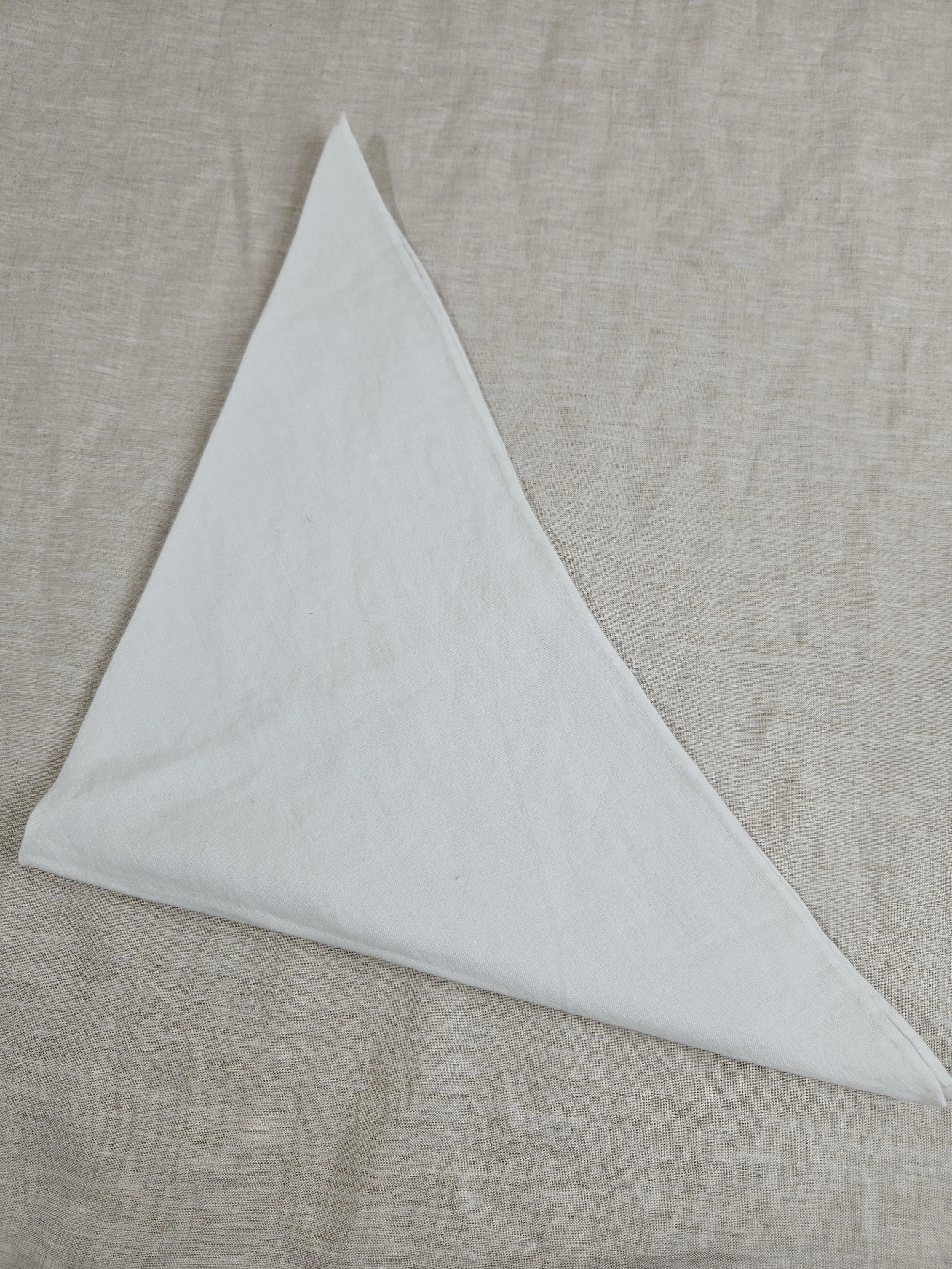 19" Square White Linen Handkerchief