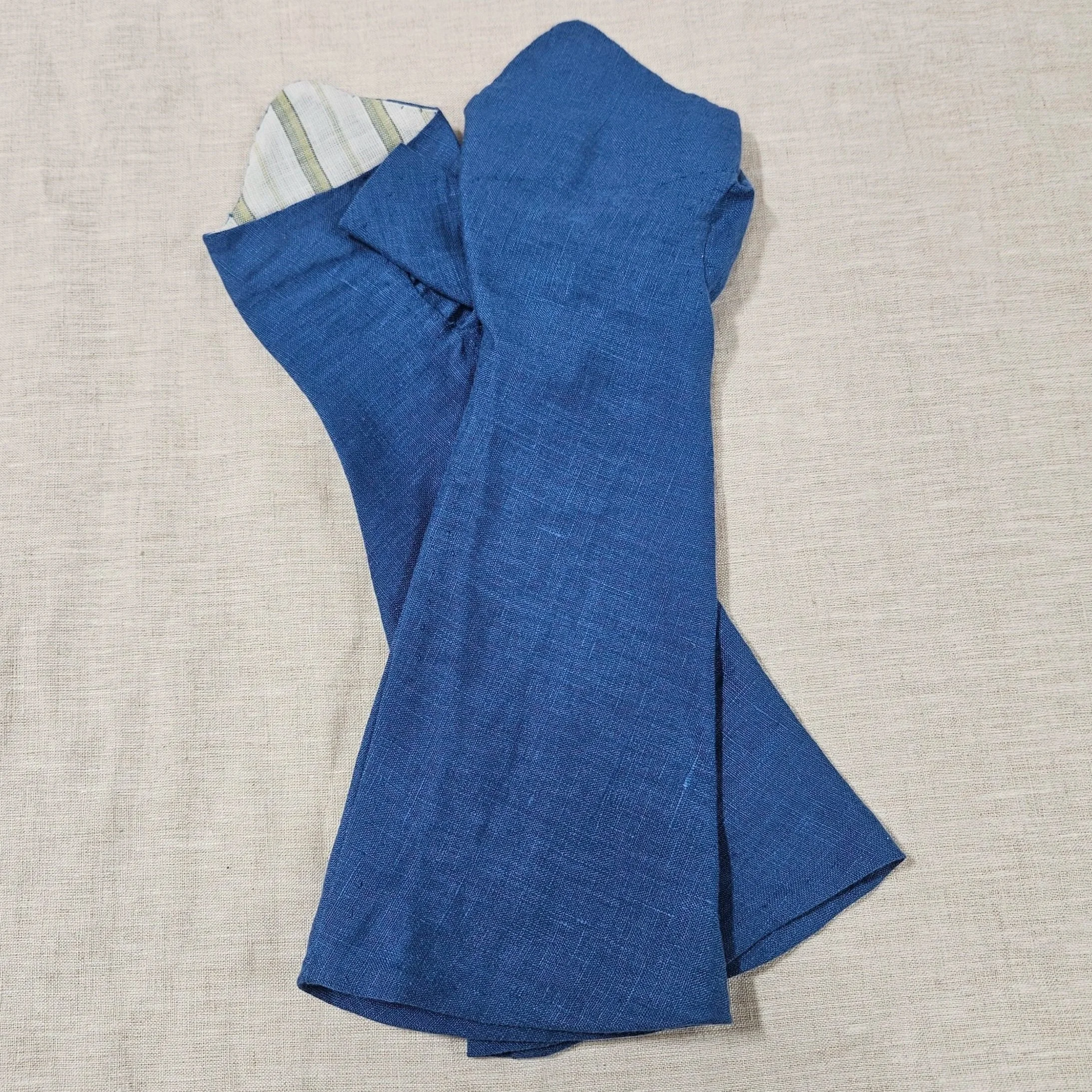 Blue Linen Mitts-M