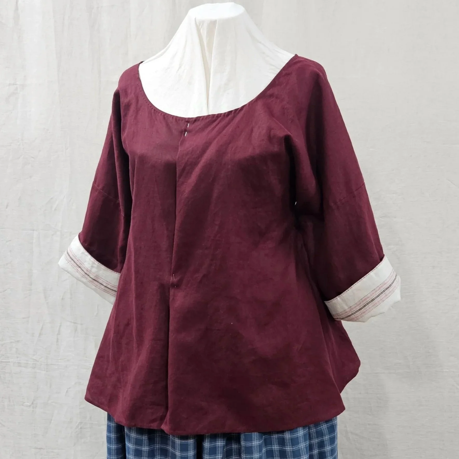 Merlot Linen Shortgown-XL