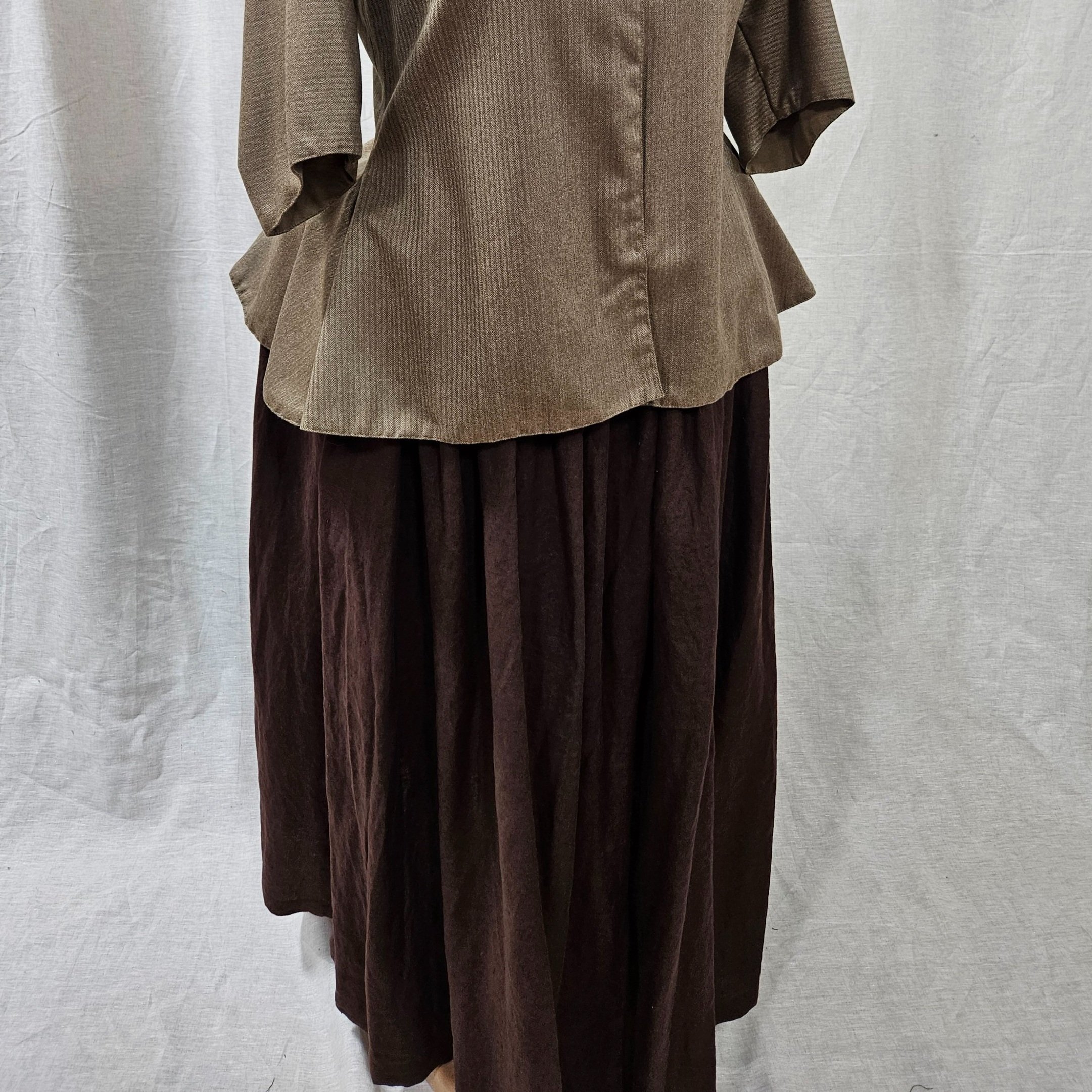 Chocolate Linen Petticoat-L