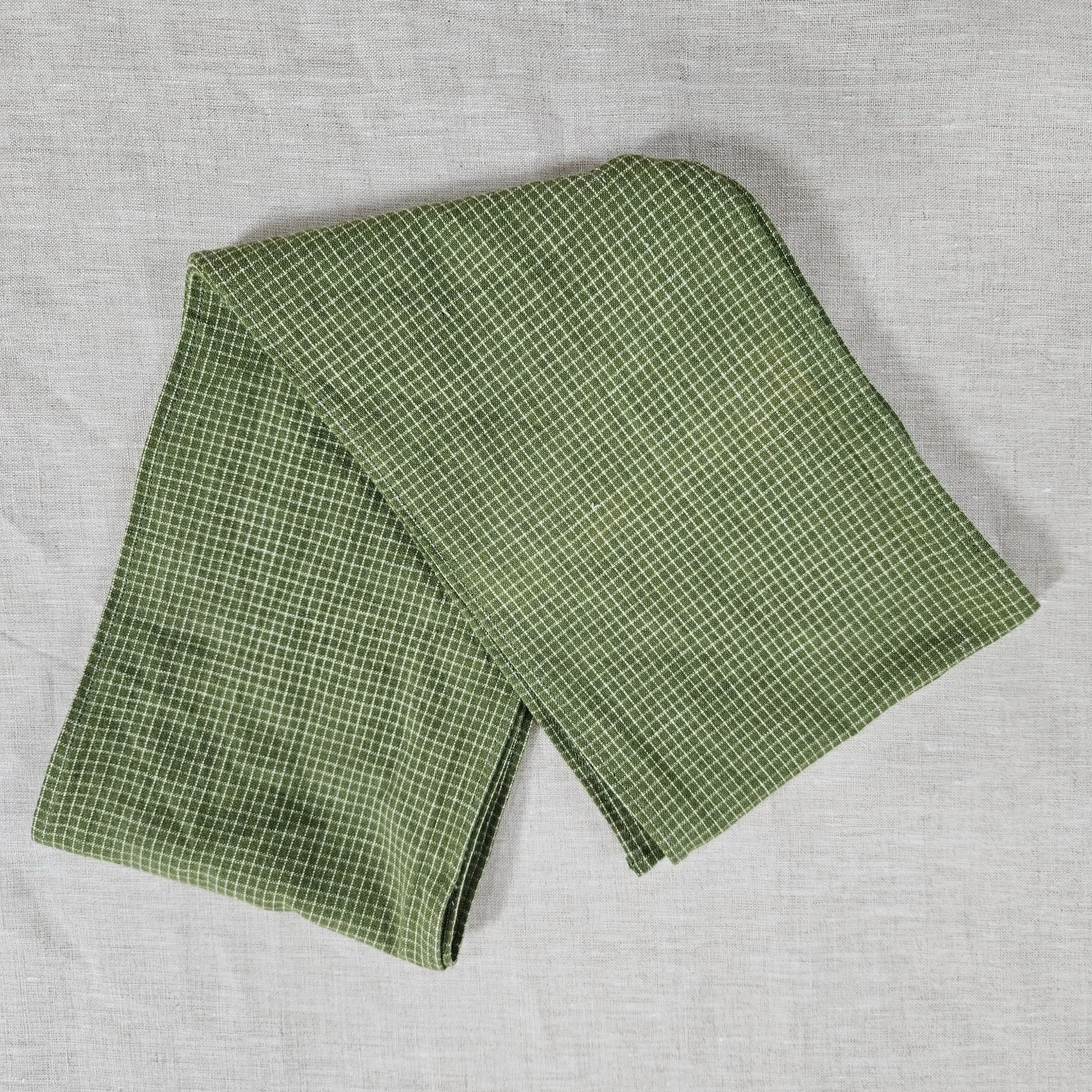 Green/Cream Cotton Cravat 5.5"x68 (fade on fabric)