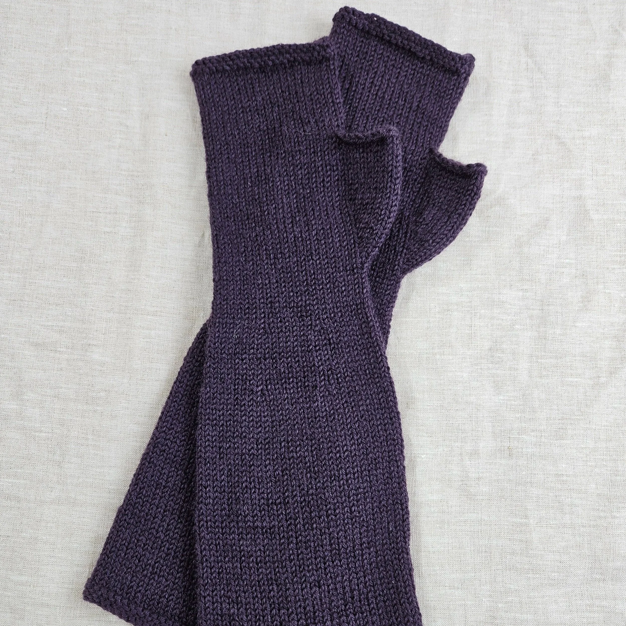 Purple Knitted Mitts-L