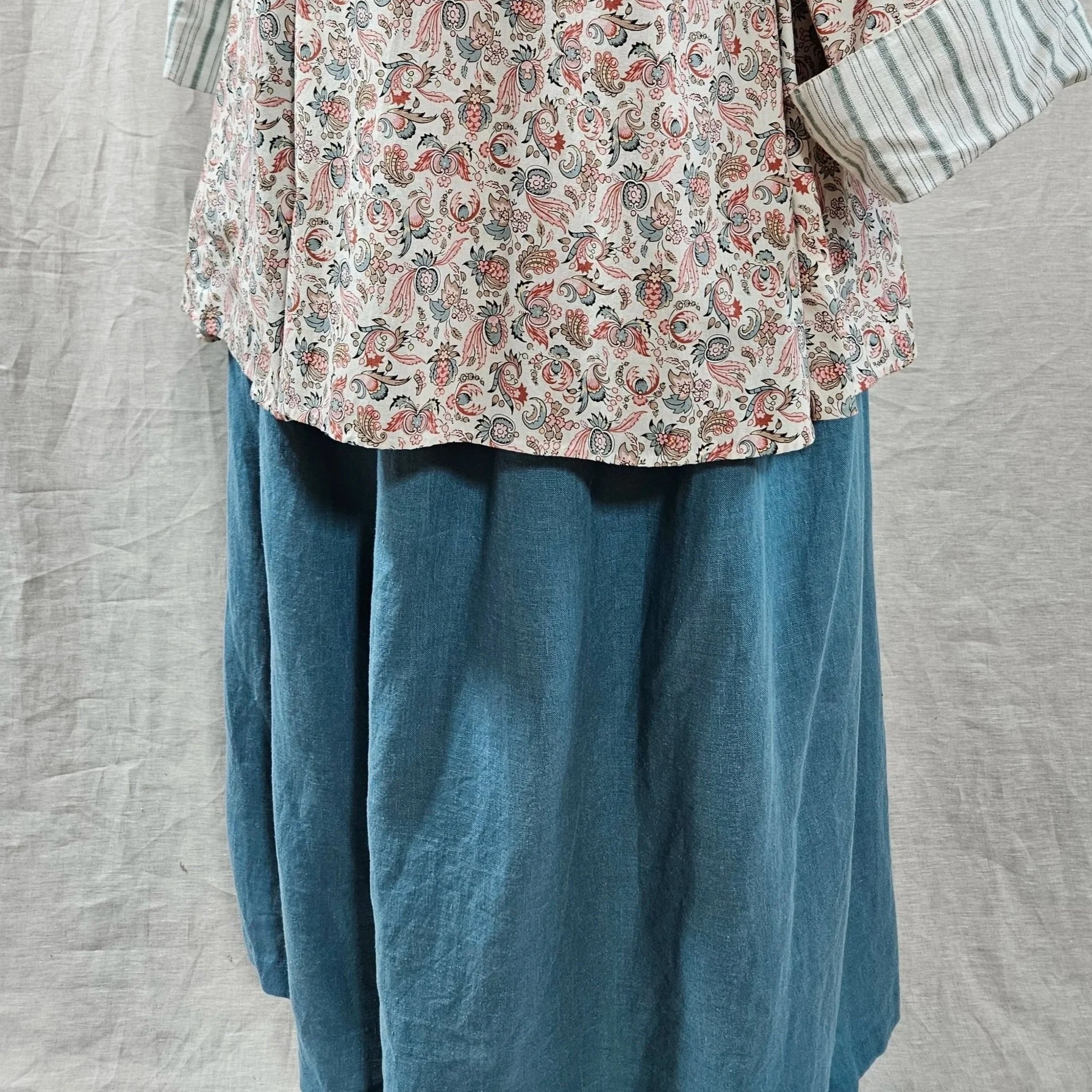 Turquoise Linen Petticoat-3XL