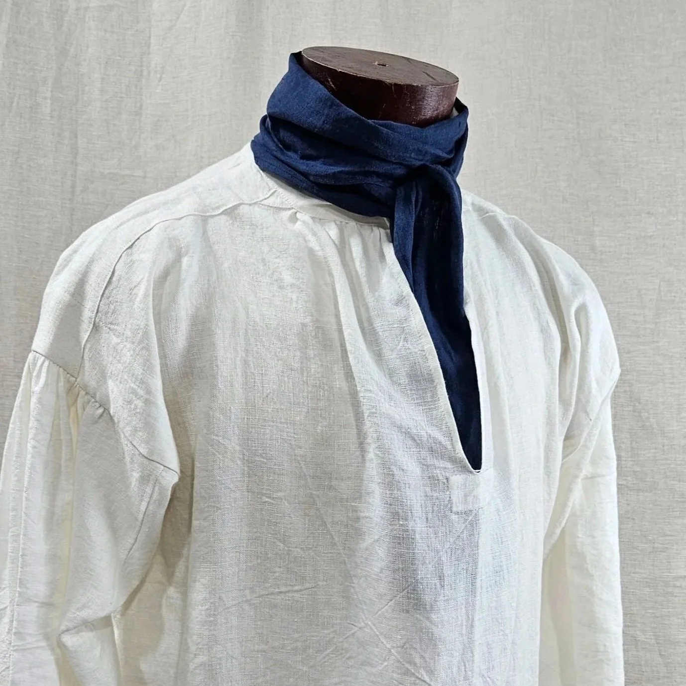 Blue Linen Cravat- Multiple Sizes