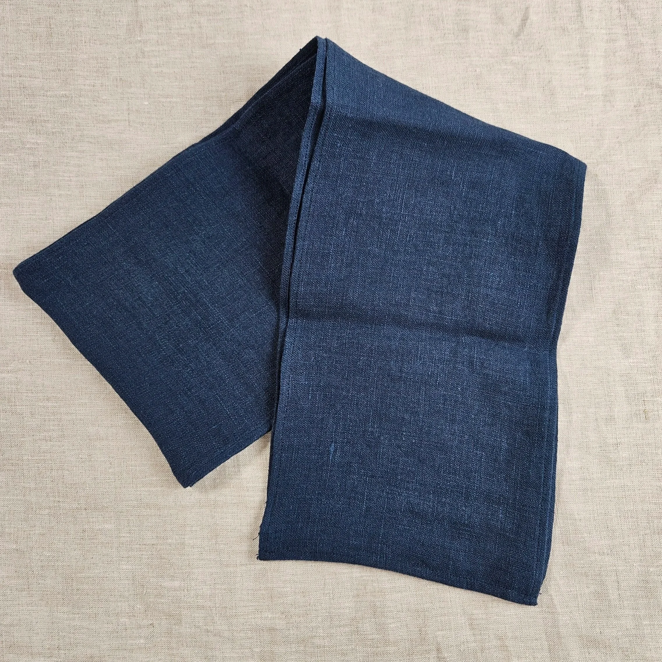 Dark Blue Linen Cravat- 6"x62"