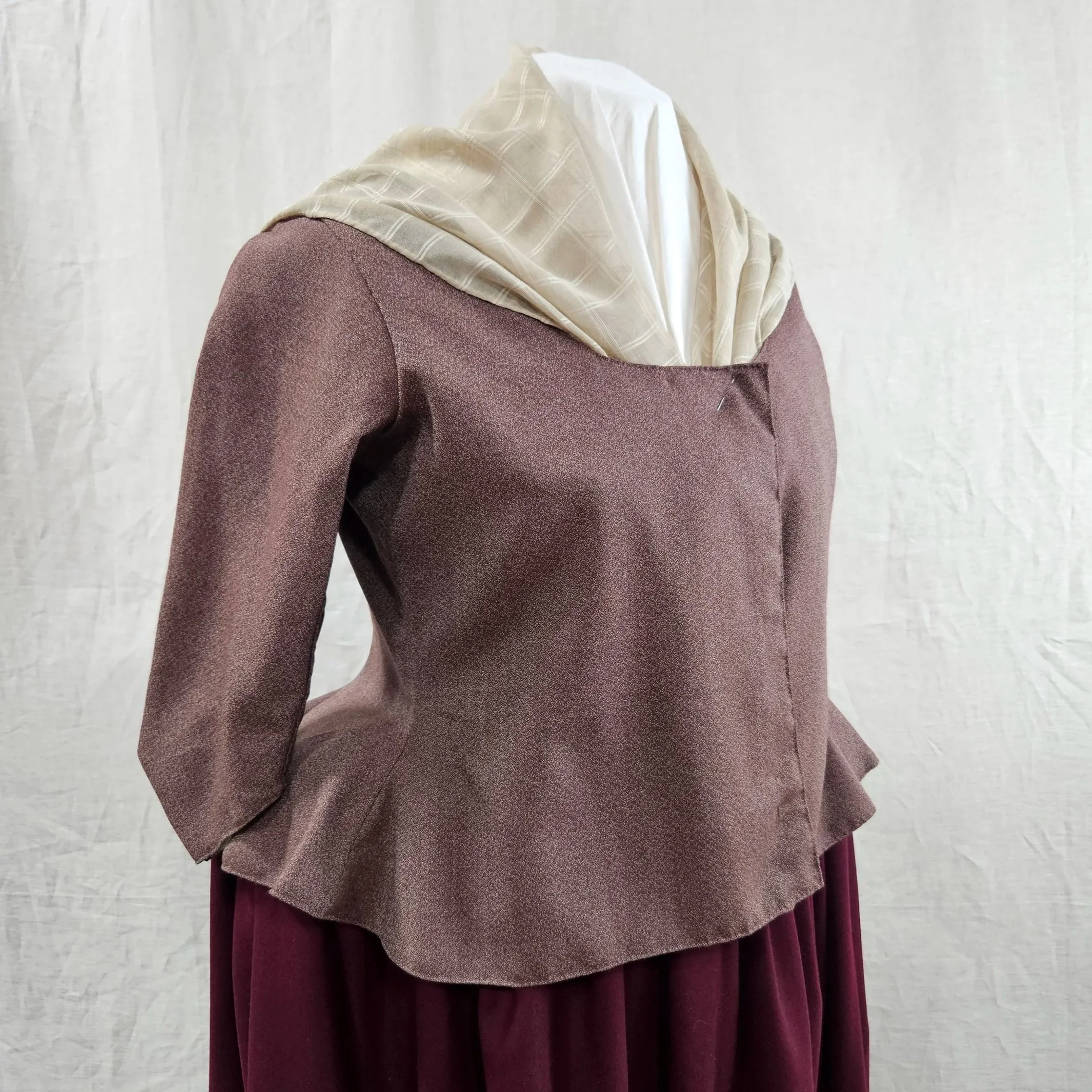 Maroon Mixed Wool Jacket-XXL