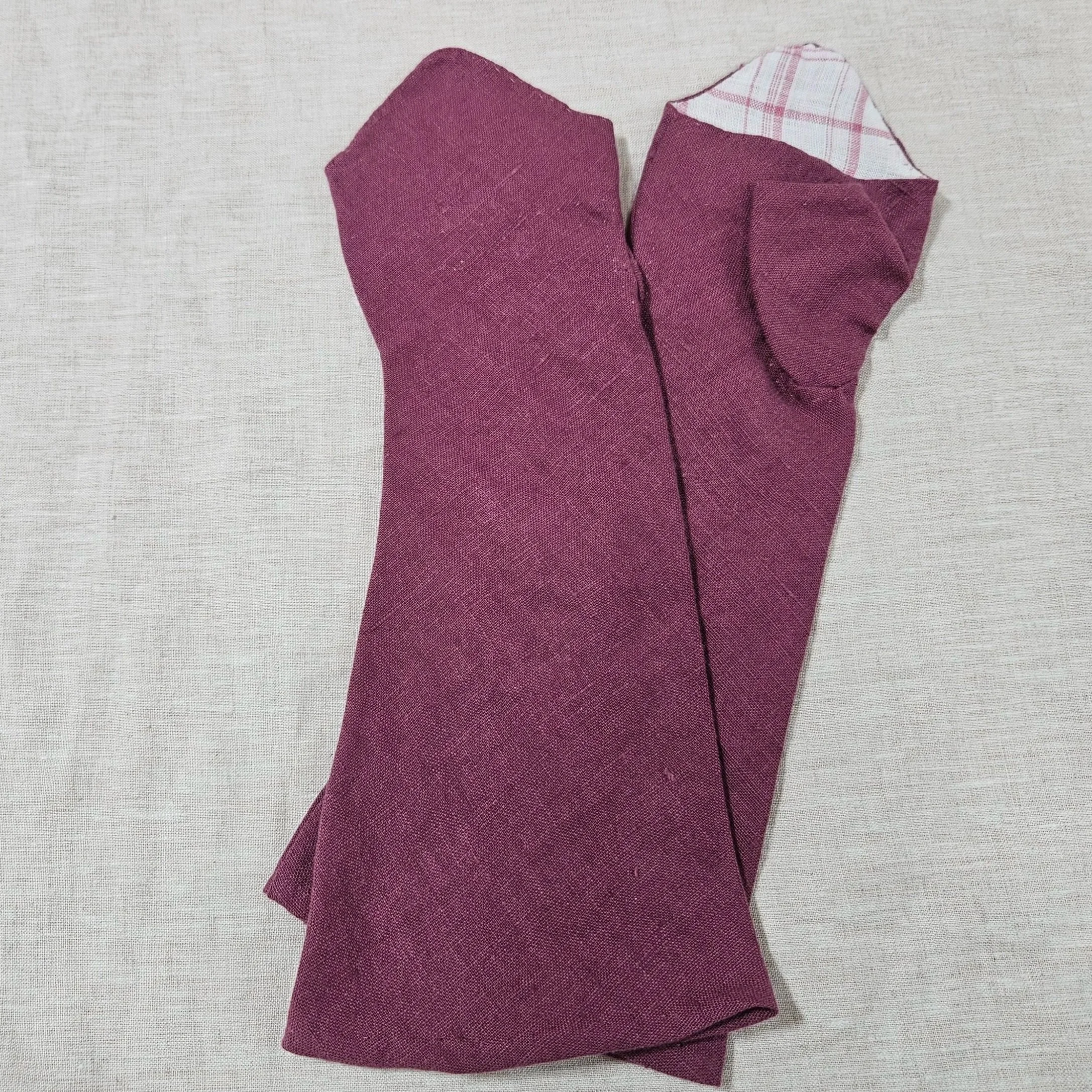 Frosted Cranberry Linen Mitts-M