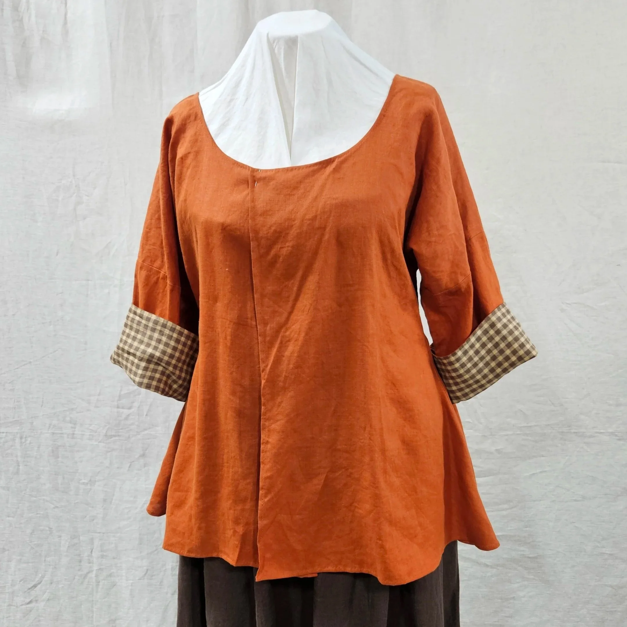 Pumpkin Linen Shortgown-XL