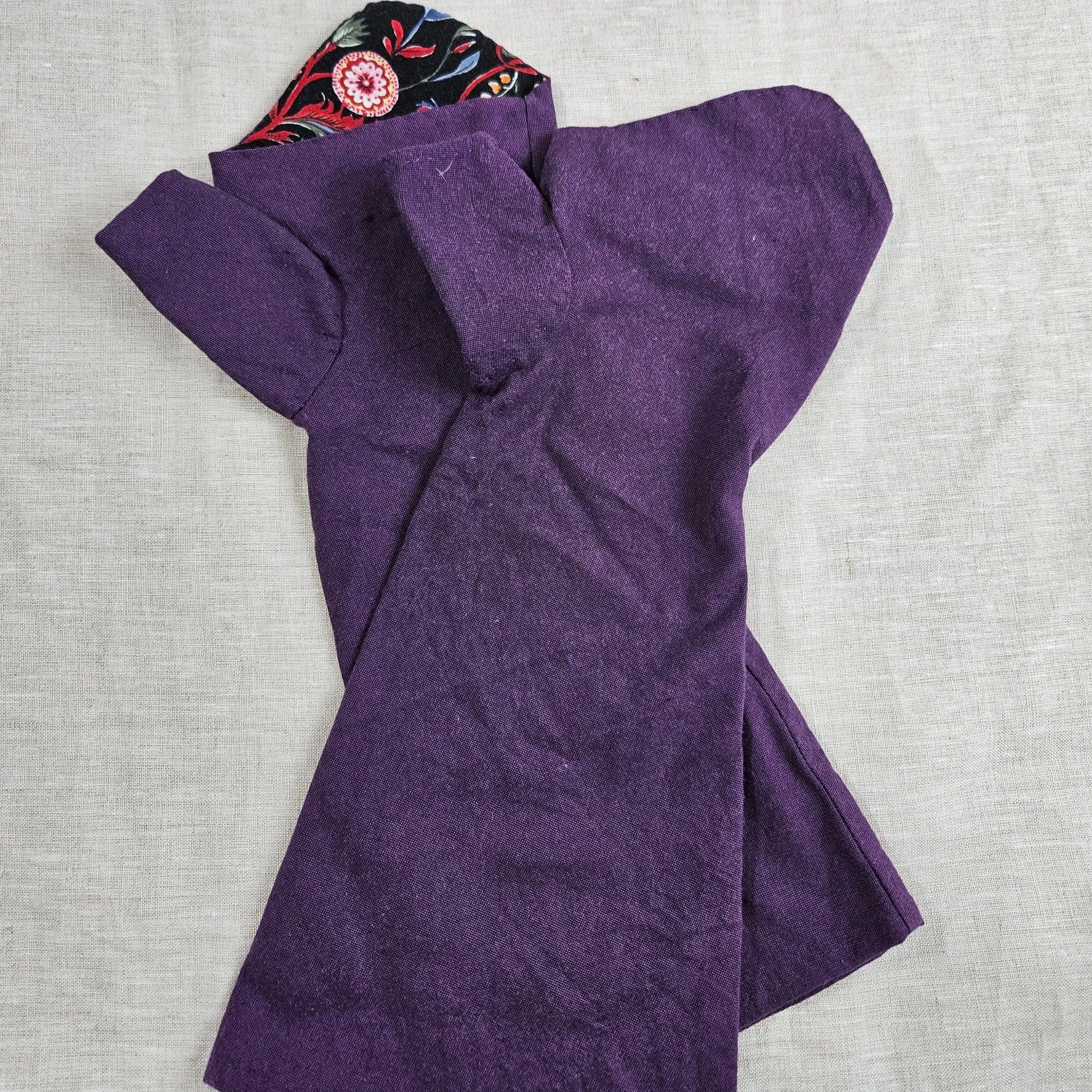 Aubergine Cotton Mitts-XL