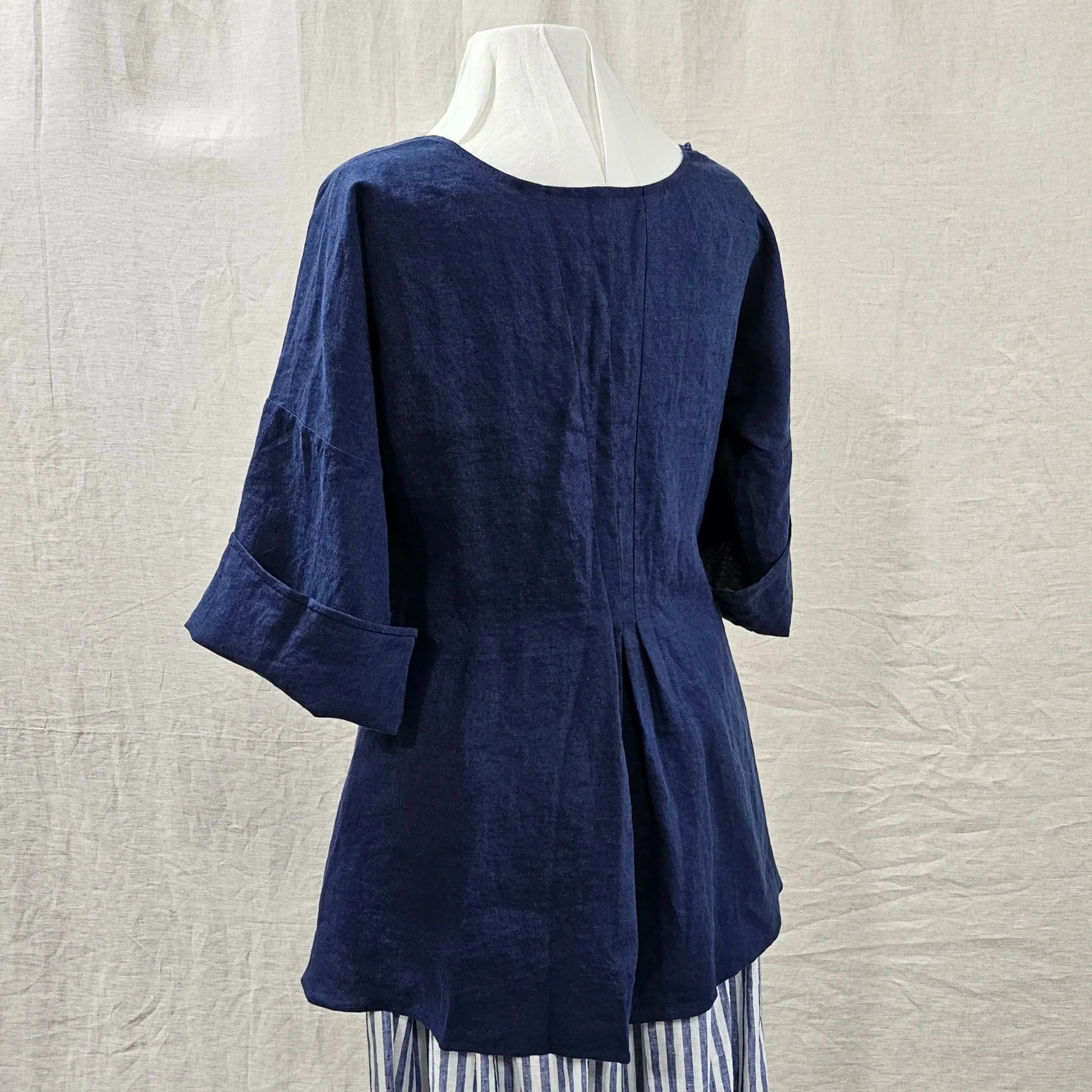 Indigo Linen Shortgown-L