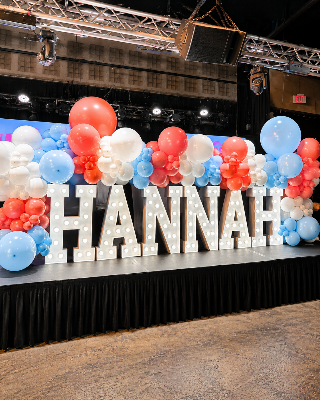 Marquee Bat Mitzvah Balloon install Fall Church VA