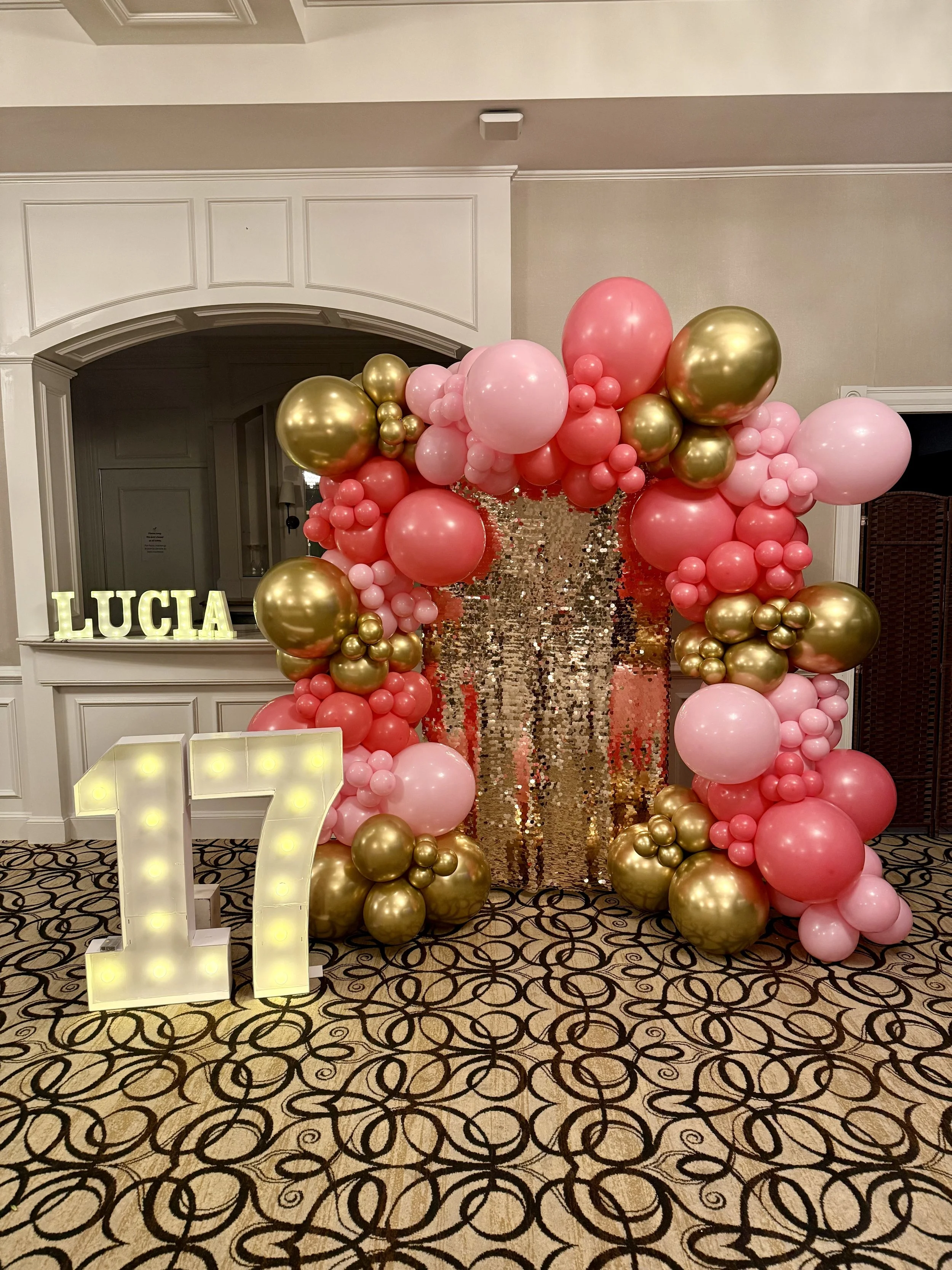 Birthday Marquee Balloon Arch in Falls Church Virginia