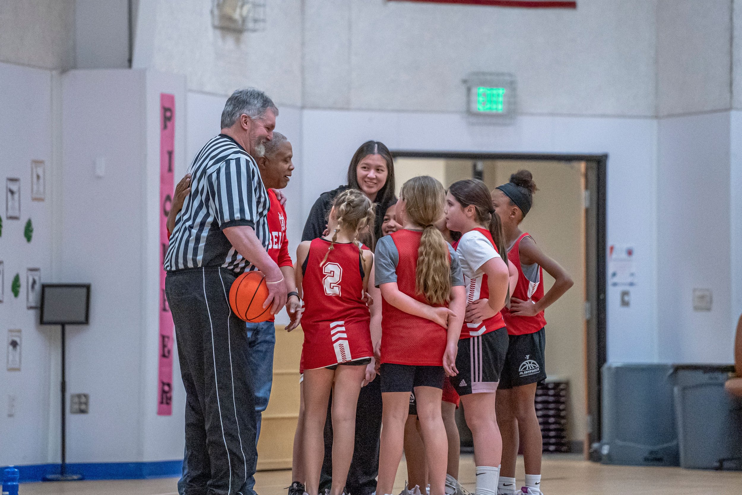 Laughing in the huddle