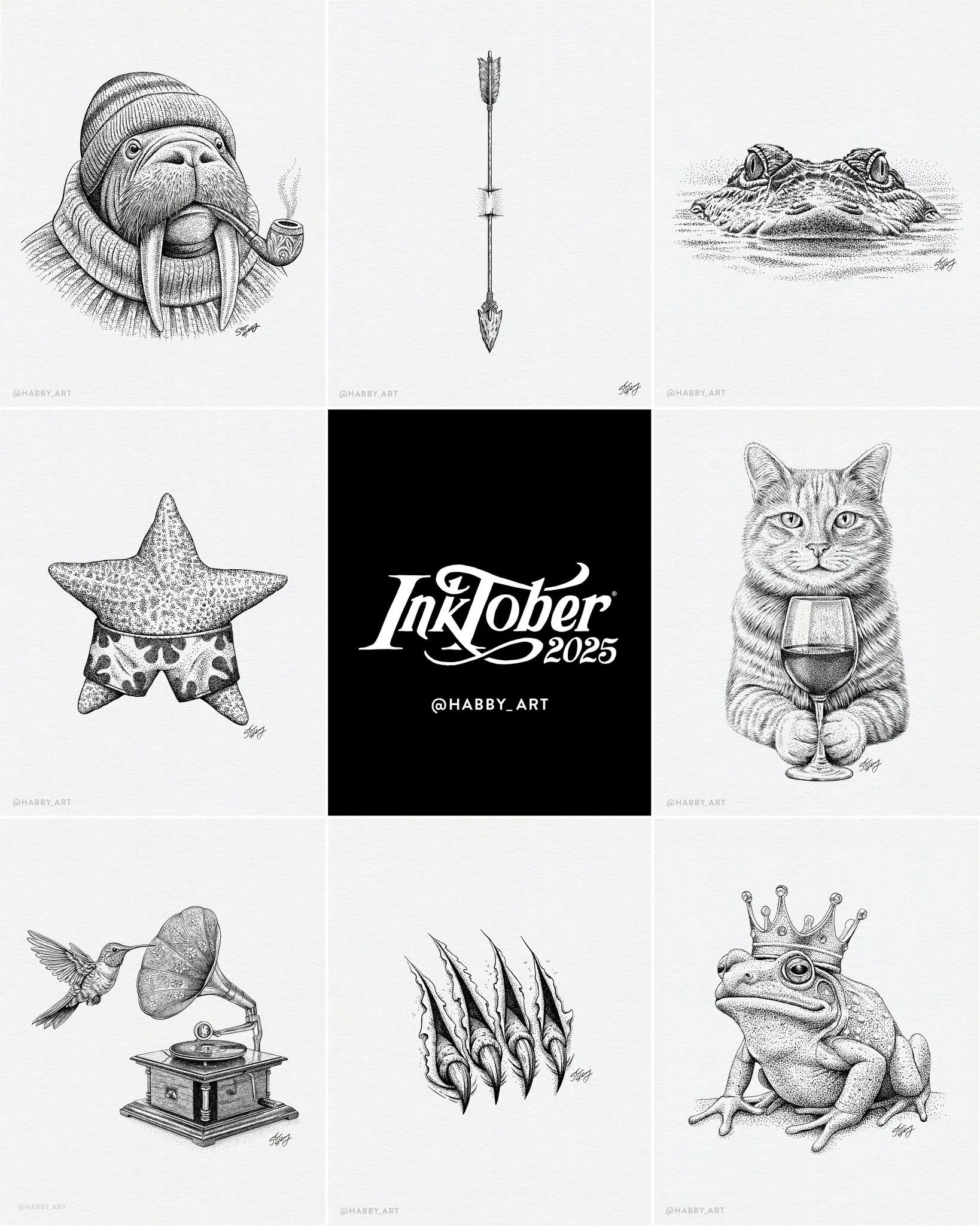 Inktober 2025 Highlights! Here are a few of my most popular drawings from Inktober this year (did you have a favorite?). Check out my feed to see all 31 drawings. As always, I appreciate all your kind words, and thanks for cheering me on! 🖤 - Steve

