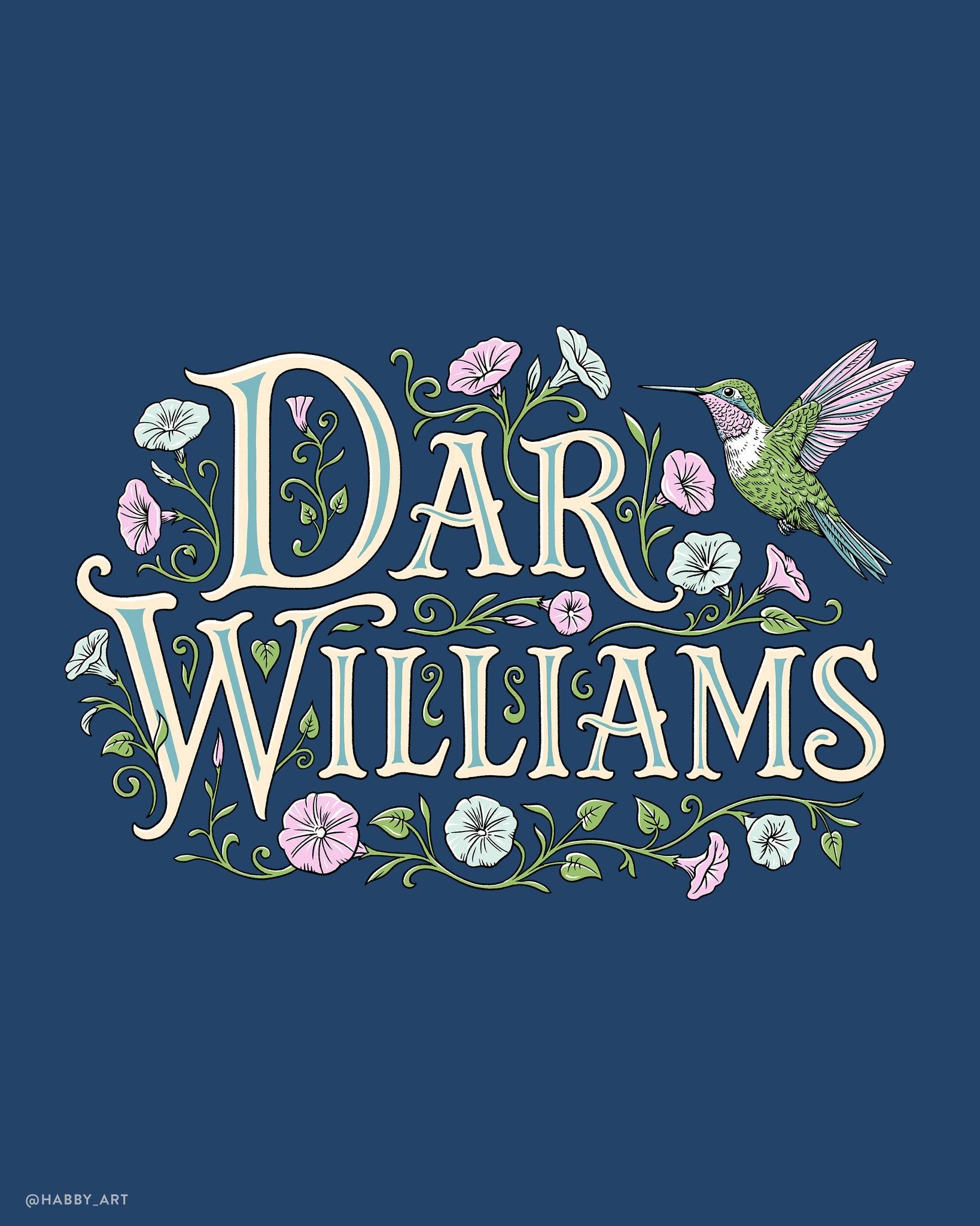 A new illustration for Dar William's "Hummingbird Highway" world tour tees and merch. Thanks again Dar! @darwilliamstour 🌸

#albumart #illustration #penandink #stippling #inkdrawing #handdrawntype #customtype #typographydesign #folkart #fo