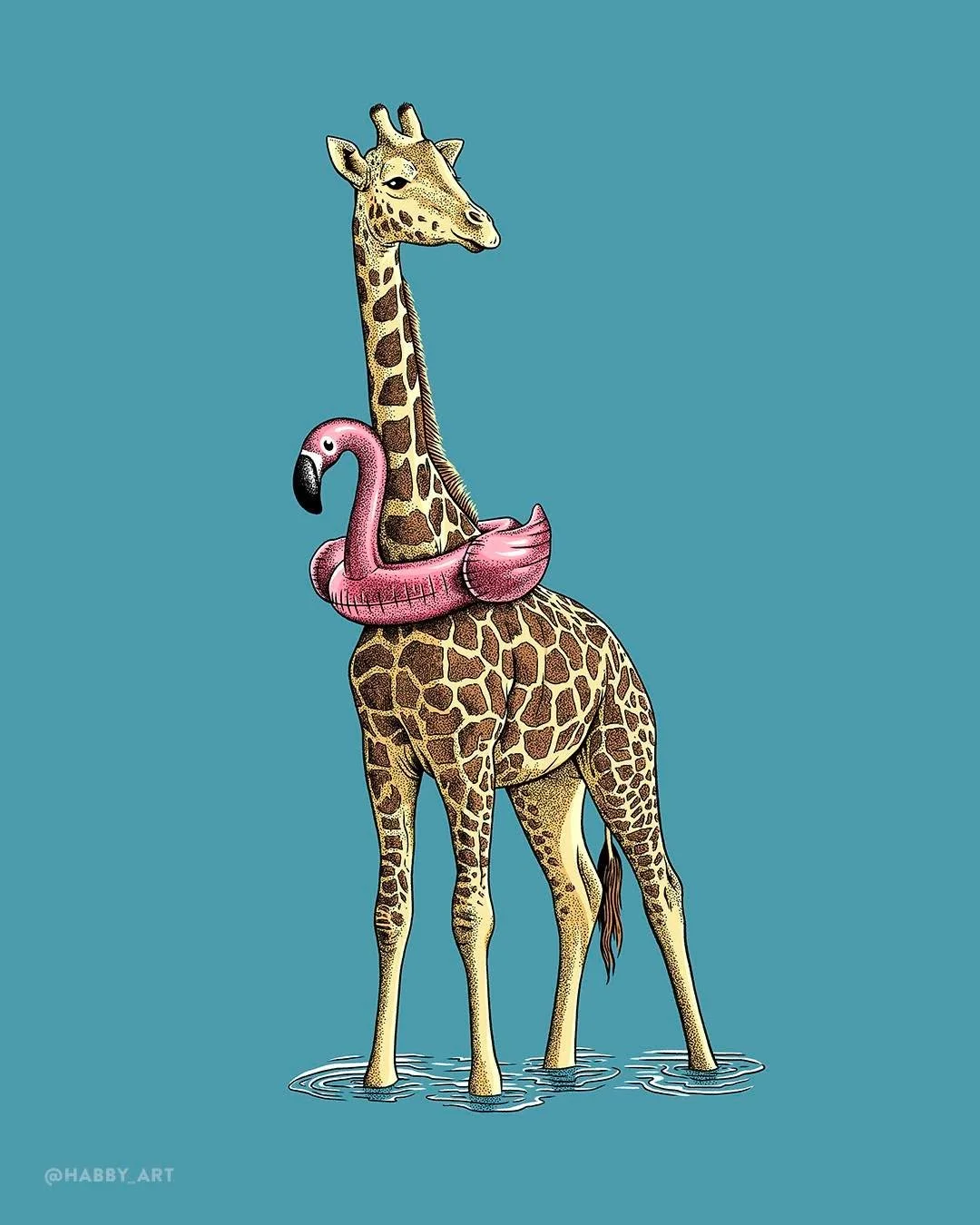 🦒 Just illustrated this fun-loving giraffe who's still looking for the deep end. Any ideas for a fun title for this one?

✨ Shirts are available in my Threadless shop! ✨

#stippling #illustration #art #artwork #drawing #procreate #procreateart #digi