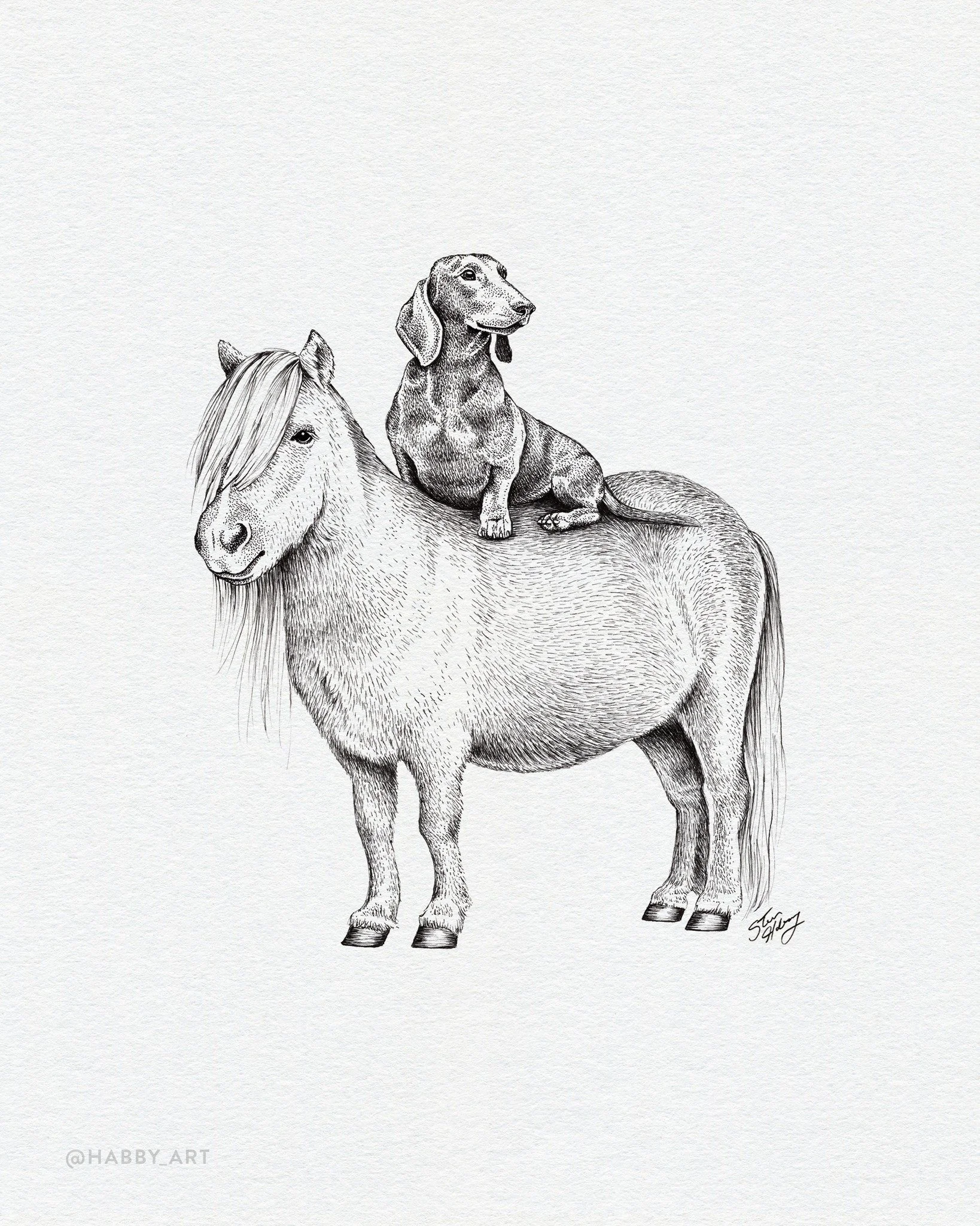 Inktober 3: &ldquo;Miniature&rdquo; 🐴 🐶 &bull; A couple of lowriders.
.
.
.

#inktober #inktober2026 #inktober52 #drawing #draw #draweveryday #creative #illustration #blackandwhite #sketch #sketchbook #sketchbookart #tattoos #tattooart #blackworkno