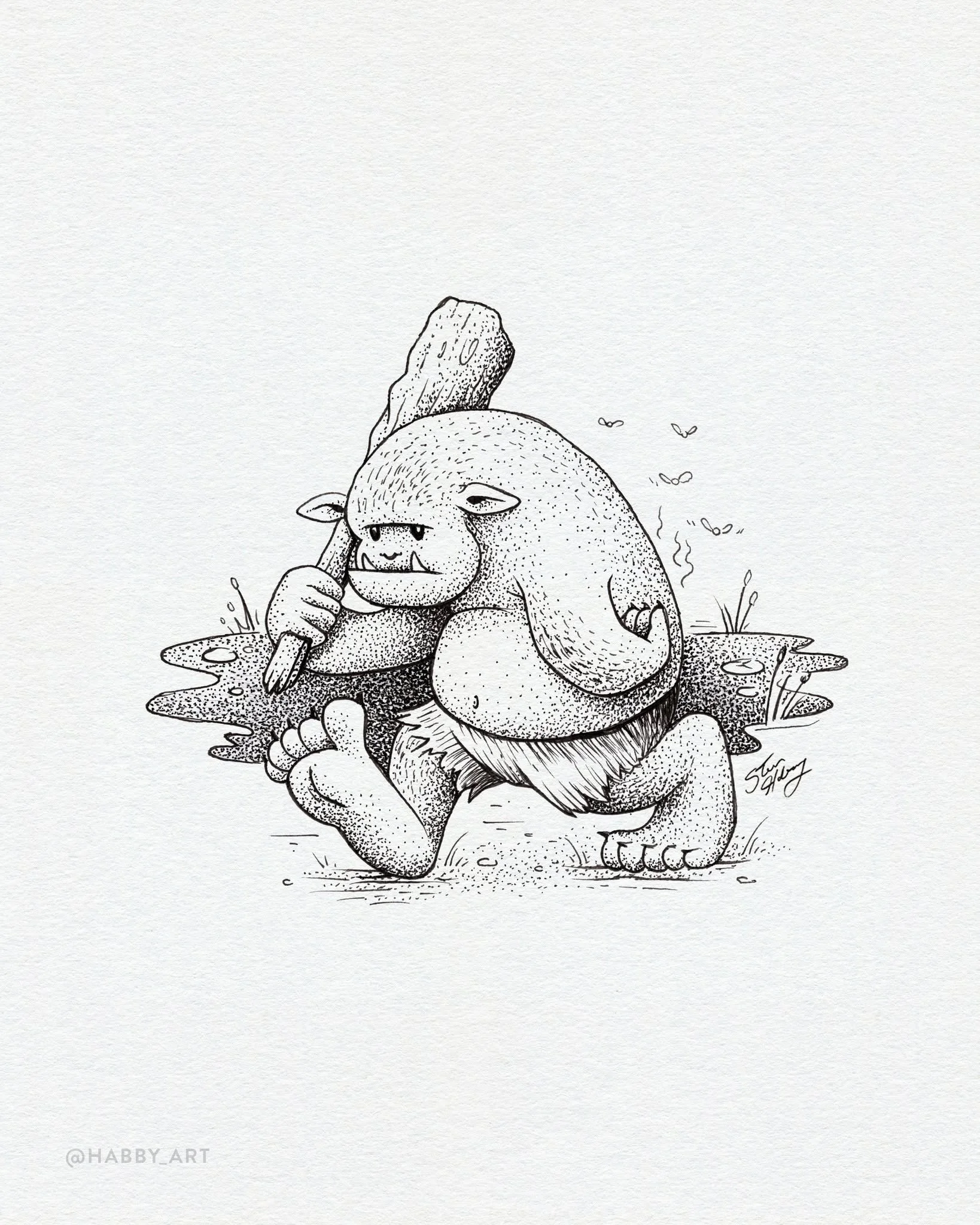 Inktober 6: "Ogre" 👹 &bull;  Somebody woke up grumpy!  Basically me before my morning coffee. Swipe to see my drawing process pics.
.
.
.

#inktober #inktober2026 #inktober52 #drawing #draw #draweveryday #doodle #creative #illustration #st