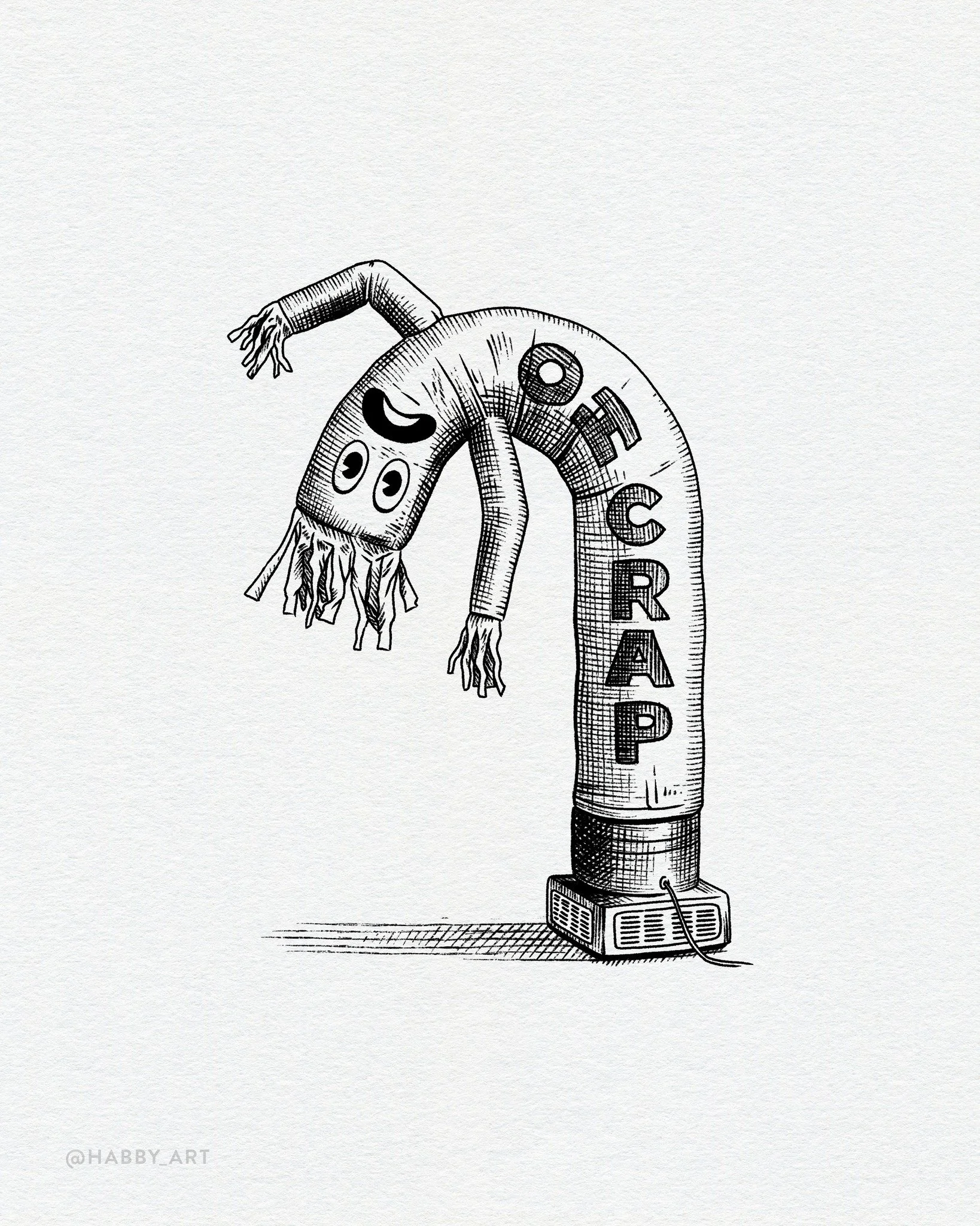 Inktober 13: &ldquo;Flimsy&rdquo; 🙃 &bull; Any other fun ideas for what this guy could be saying?
.
.
.

#inktober #inktober2026 #inktober52 #drawing #draw #draweveryday #creative #illustration #blackandwhite #sketch #sketchbook #sketchbookart #tatt