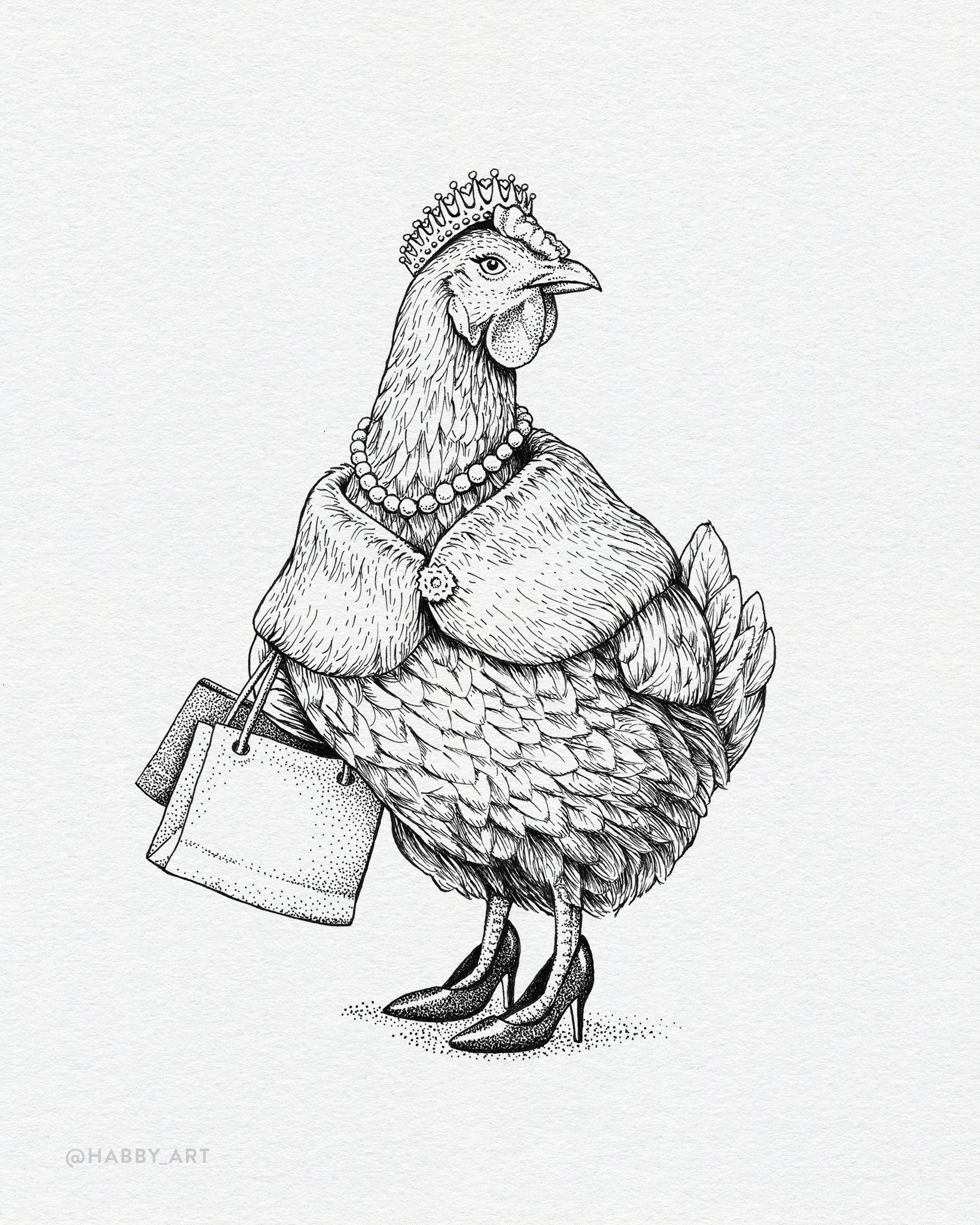 Inktober 14: &ldquo;Lady&rdquo; &bull; Now this is one fancy chick. 👸

~ Micron 005 and 001 Pens on Strathmore Bristol

@inktober #inktober #inktober2026 #inktober2026lady #inktoberlady #penandink