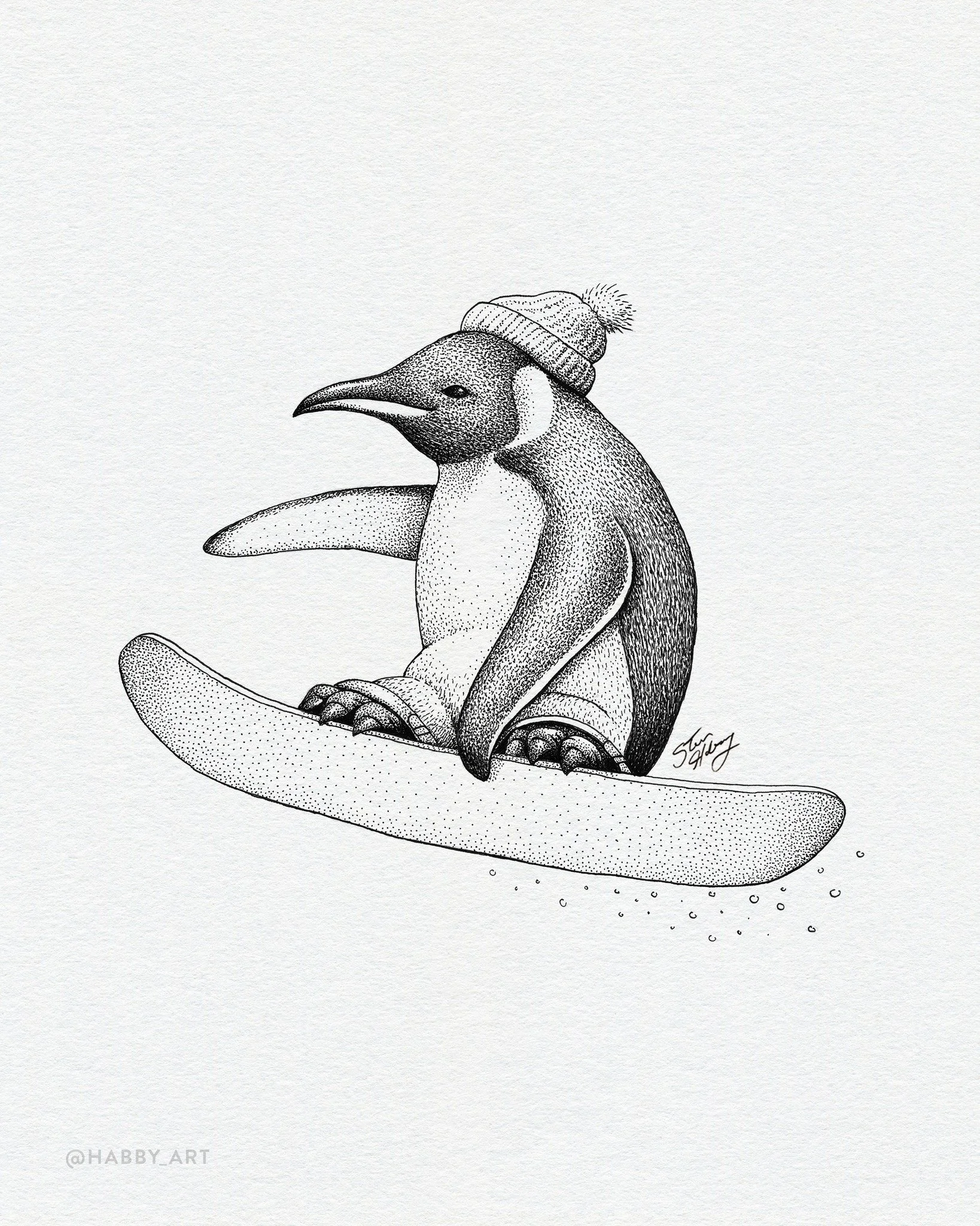 Inktober 18: &ldquo;Flightless&rdquo; 🐧 &bull; Sort of. 

Been at art shows this weekend, so keeping up with Inktober has been tough. Working on a fresh one for tomorrow's post. Stay tuned...

@inktober #inktober #inktober2026 #inktober2026flightles