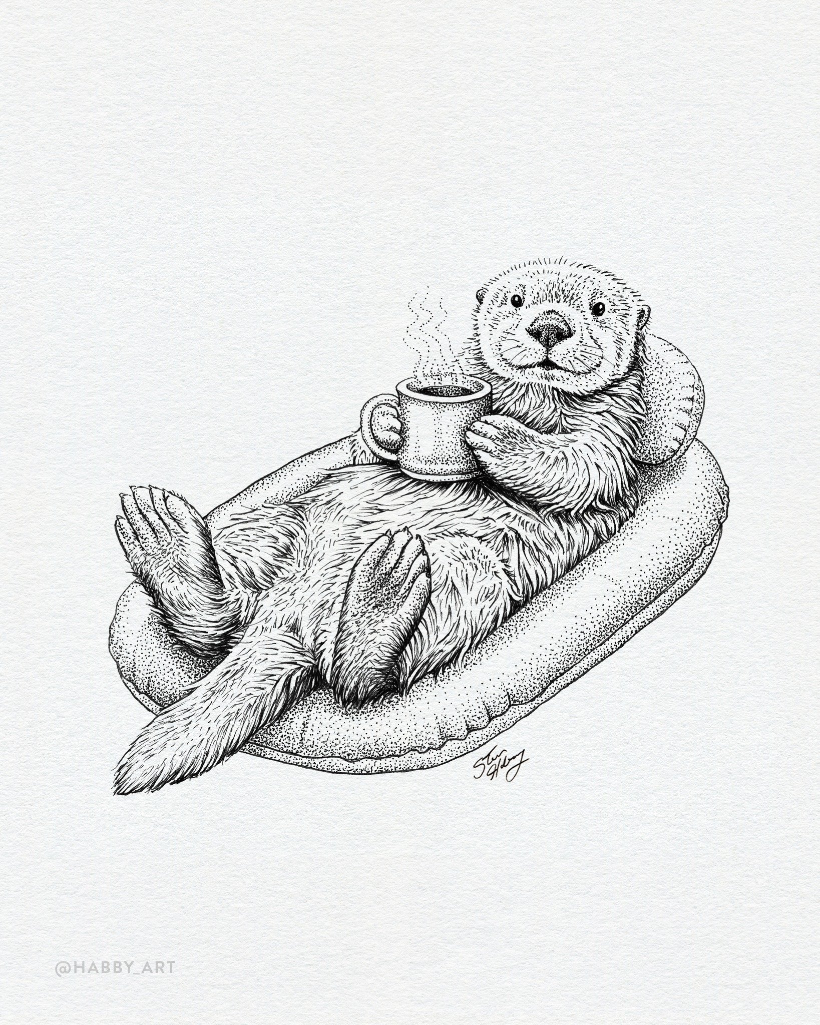 Inktober 20: &ldquo;Lounge&rdquo; ☕ &bull; Cozy season. 

@inktober #inktober #inktober2026 #inktober2026lounge #inktoberlounge #inkillustration