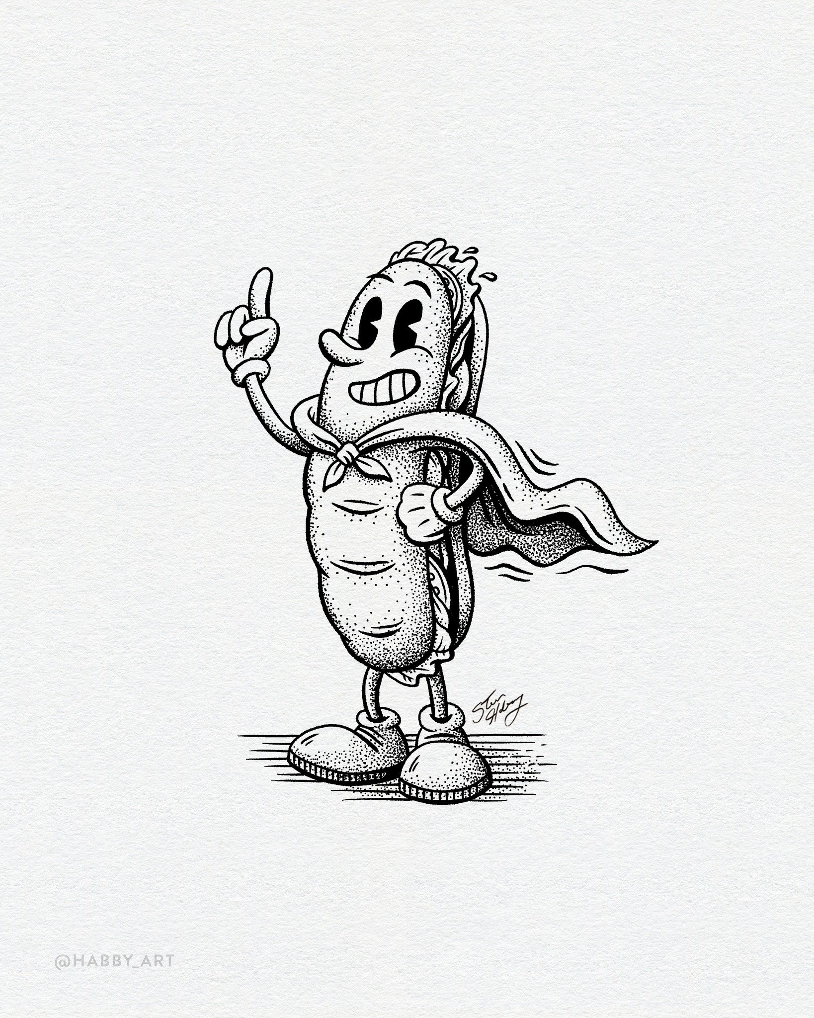 Inktober 21: &ldquo;Hero&rdquo; 🥖 &bull; A hero "hero" for my New York peeps. But as a Connecticut native, I&rsquo;ll always call this sandwich a "grinder". How about you all?

@inktober #inktober #inktober2026 #inktober2026hero 