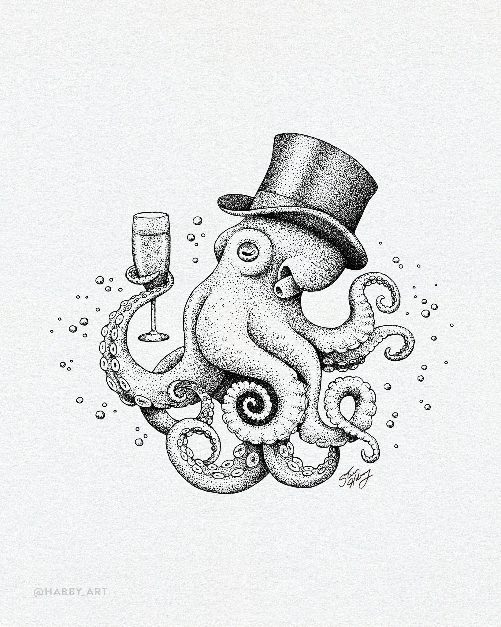 Inktober 23: &ldquo;Dapper&rdquo; 🐙 &bull; Get fancy.

@inktober #inktober #inktober2026 #inktober2026dapper #inktoberdapper #penandink