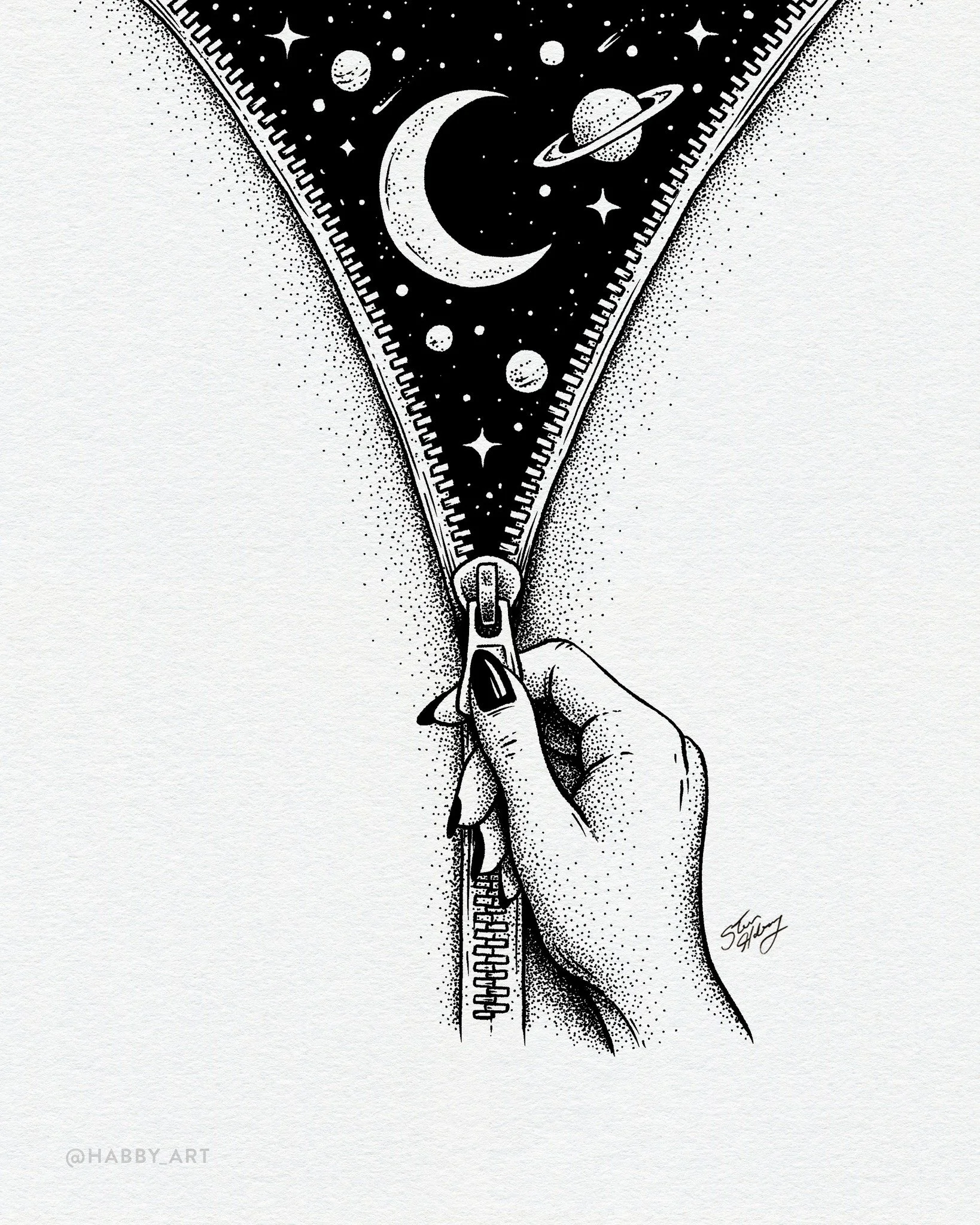 Inktober 26: &ldquo;Zip&rdquo; ✨ 

@inktober #inktober #inktober2026 #inktober2026zip #inktoberzip #inkillustration