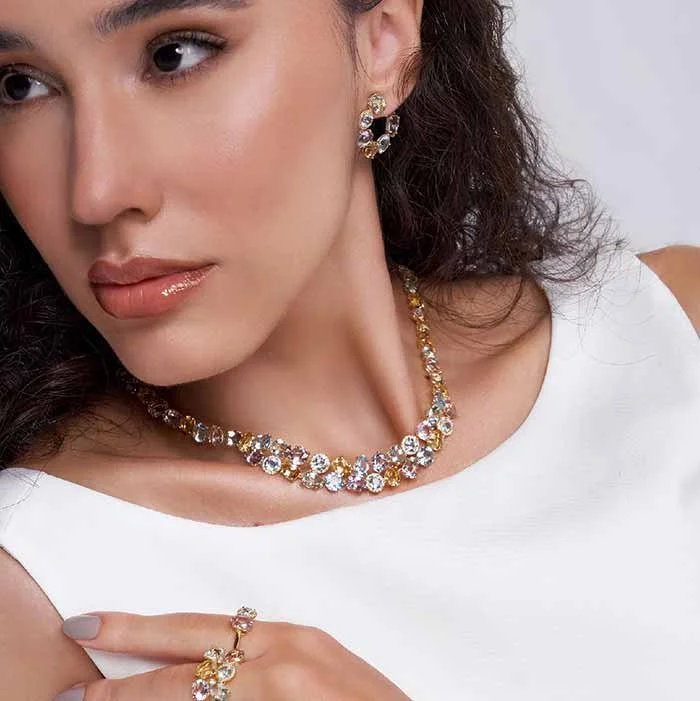 Vianna Brasil modeled gemstone & 18K gold jewelry collection