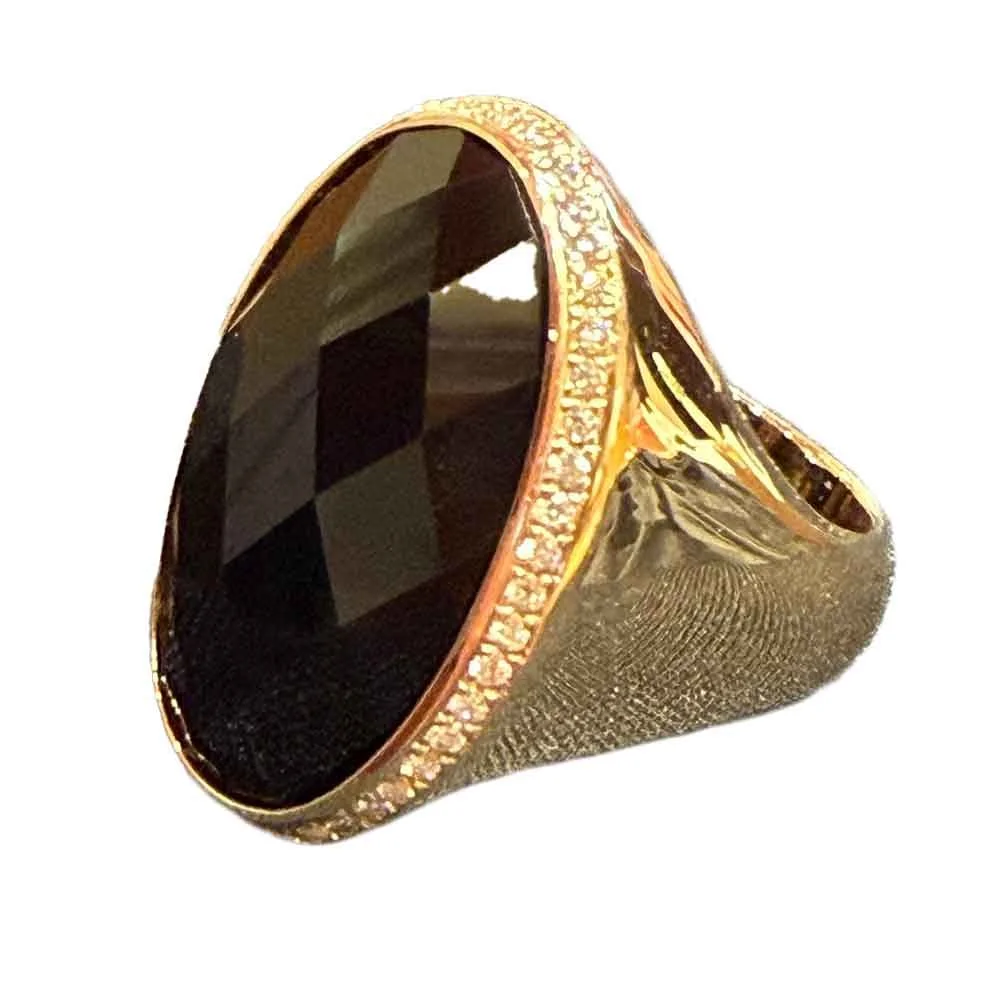 Onyx and Gold Ring by Nick Kosturos