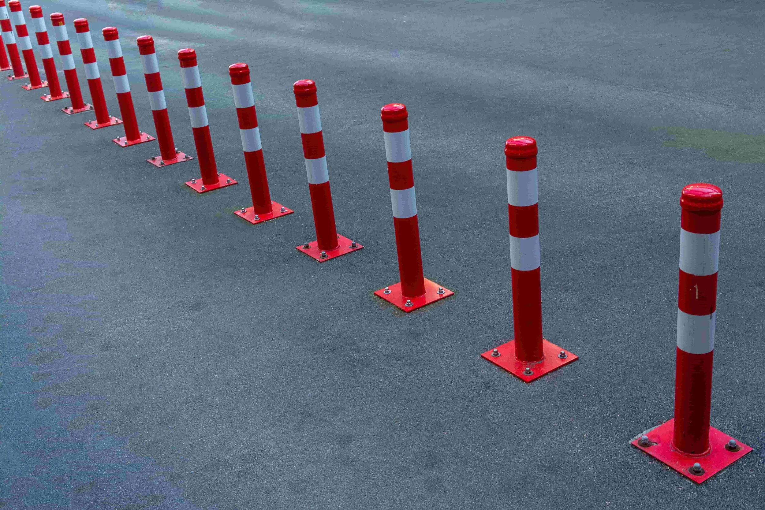 Bollards on a road
