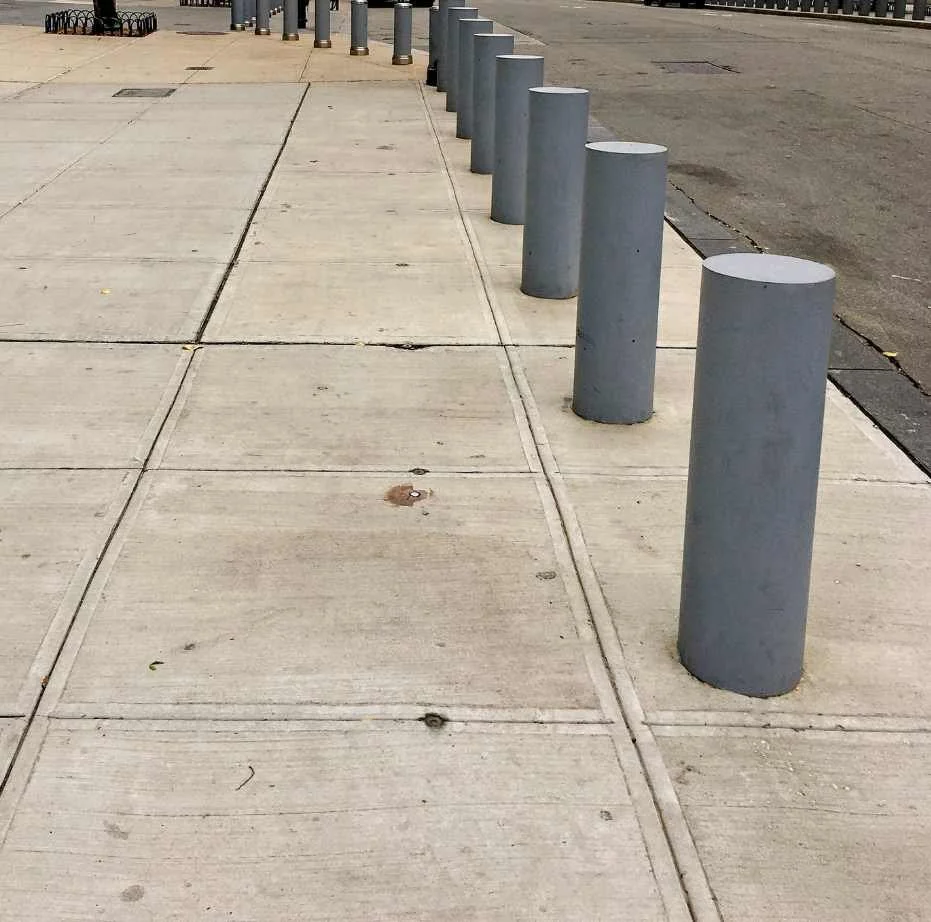 Bollards by Sidewalk