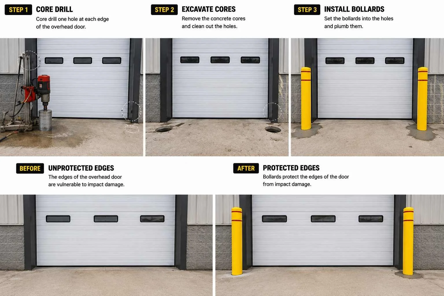 Bollard Process and Before and After
