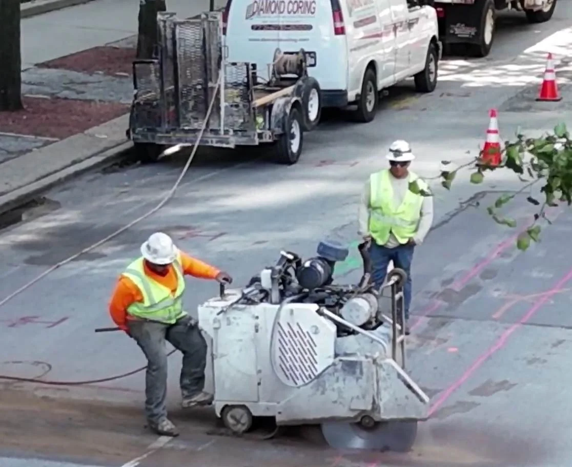 Slab Sawing on Erie St in Streeterville