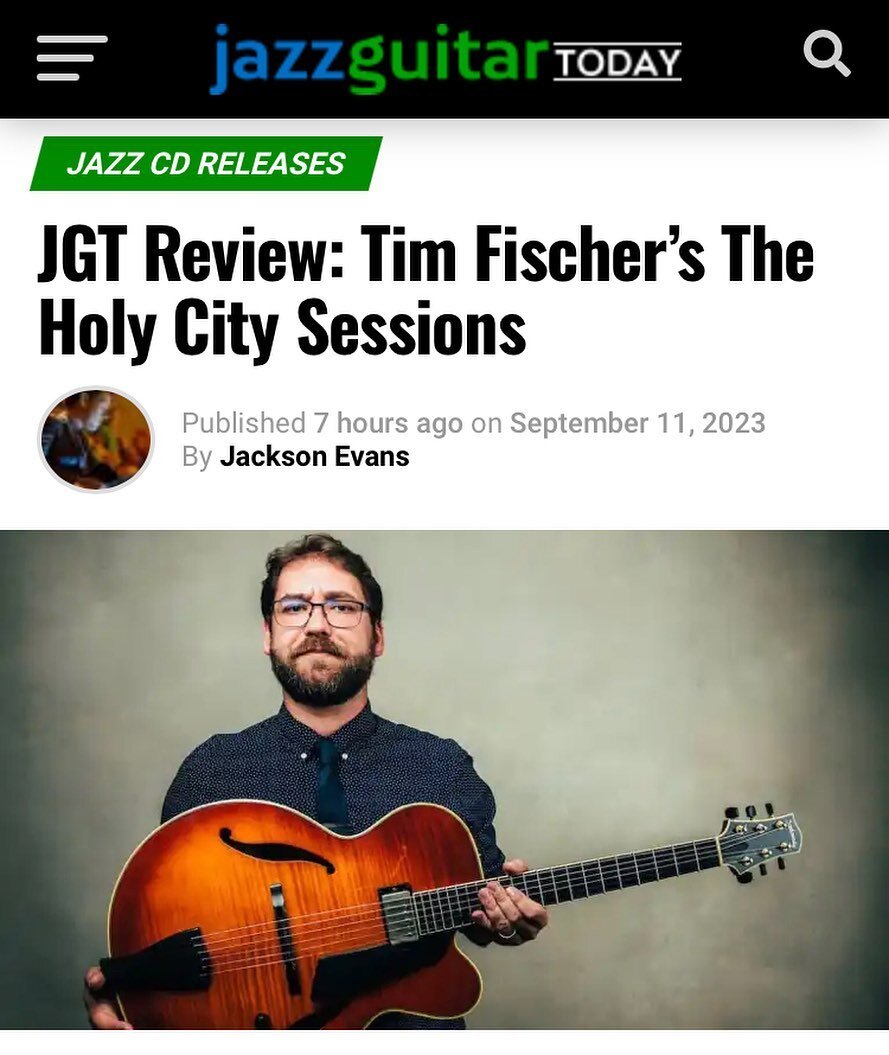 Thank you to @jazzguitarjackson and @jazzguitartoday for the review of my upcoming album, The Holy City Sessions. We will be celebrating the release this Friday on all streaming platforms! 

@slimtrimrecords @brettbelanger @quentinebaxter @ericschoor