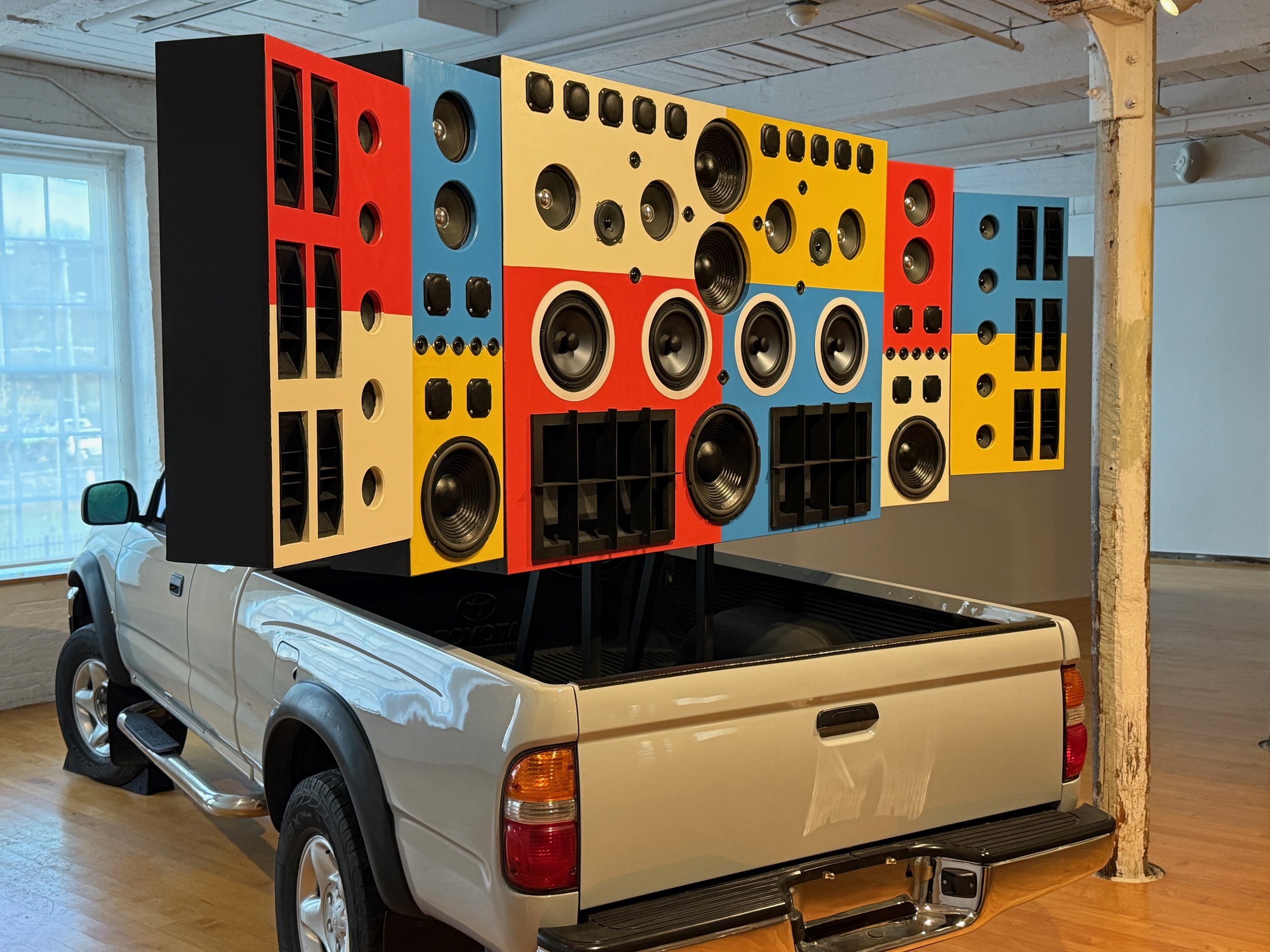 This Sound Cannon from Osman Khan's Road to Hybridibad was created using a 2nd generation Toyota Tacoma and a custom built stereo array inspired by various stereo and car audio cultures around the world. 

I had a lot of fun working closely with Osma