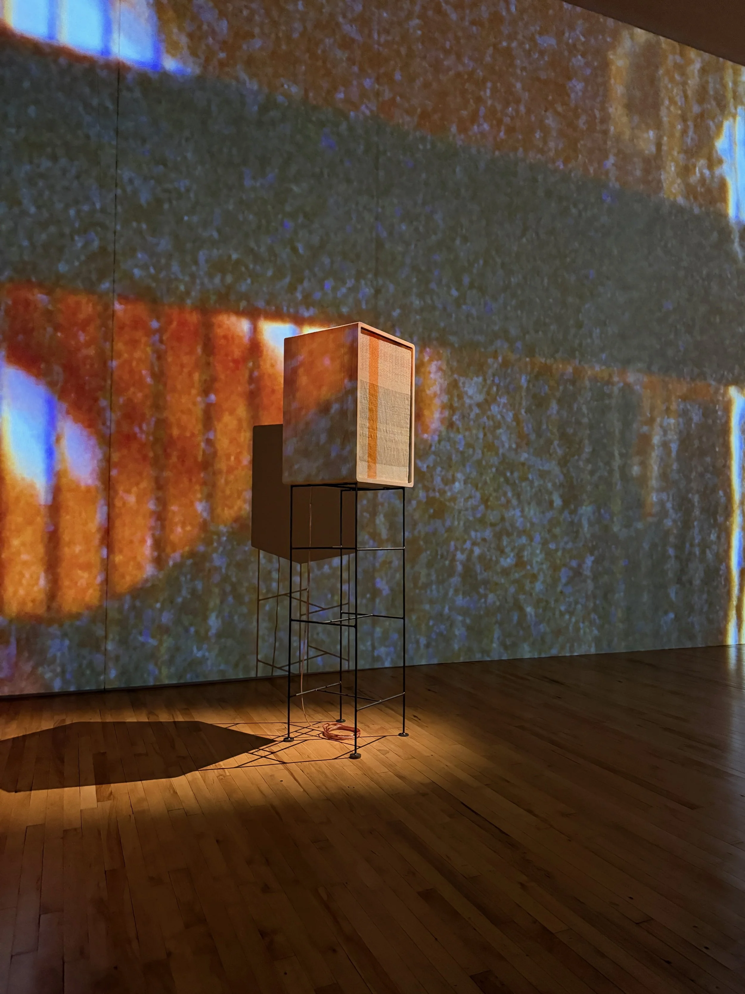 Jimena Sarno's Rhapsody. For this exhibition I welded prototypes for the steel exhibit furniture and designed the light in the main space.