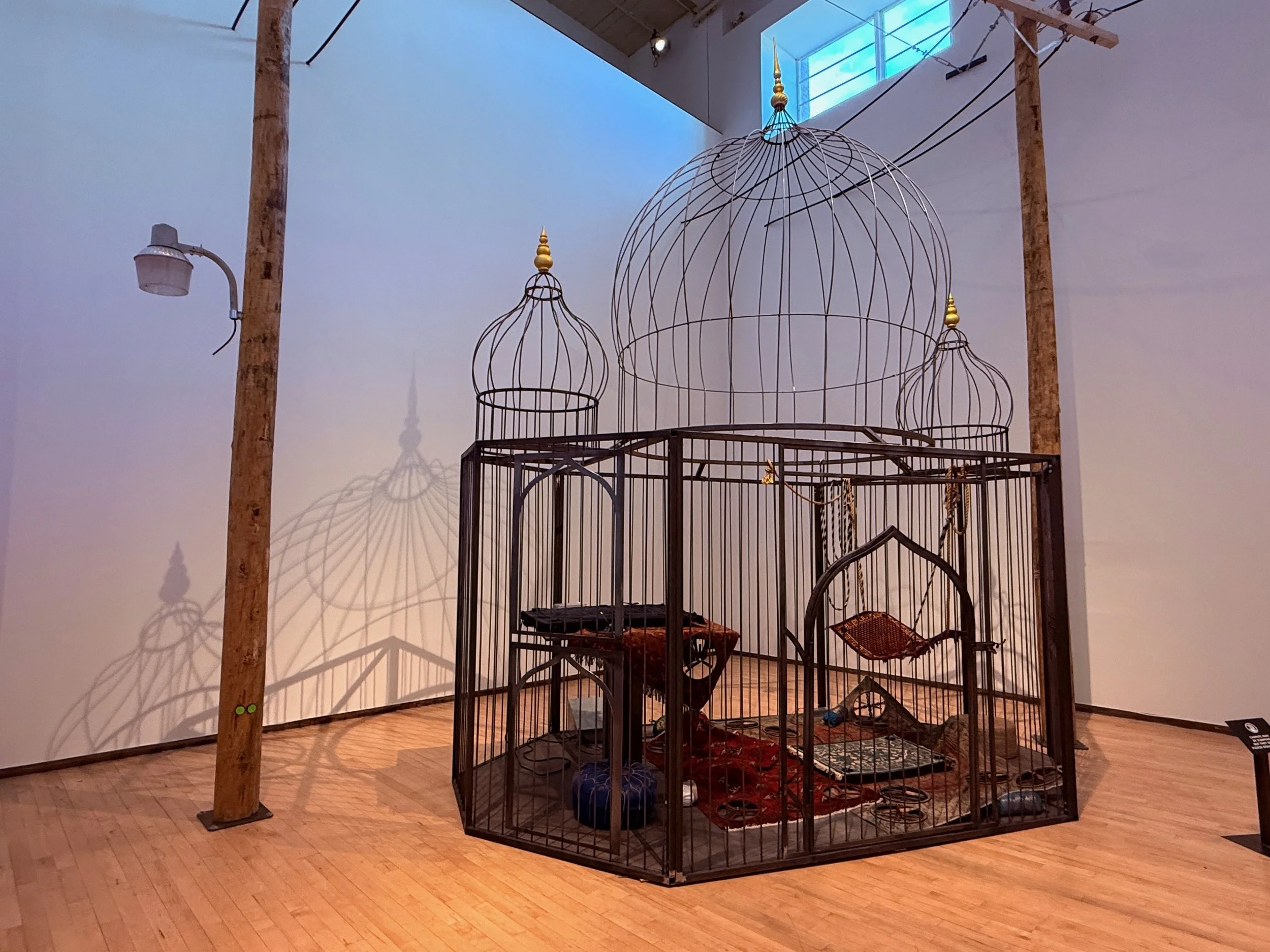 Osman Khan's The Road to Hybridibad

This is a photo of one of the first projects I contributed to at MASS MoCA. It is a welded steel structure about 20' tall. I fabricated the two smaller turrets, the door hinges, and helped with installation. 