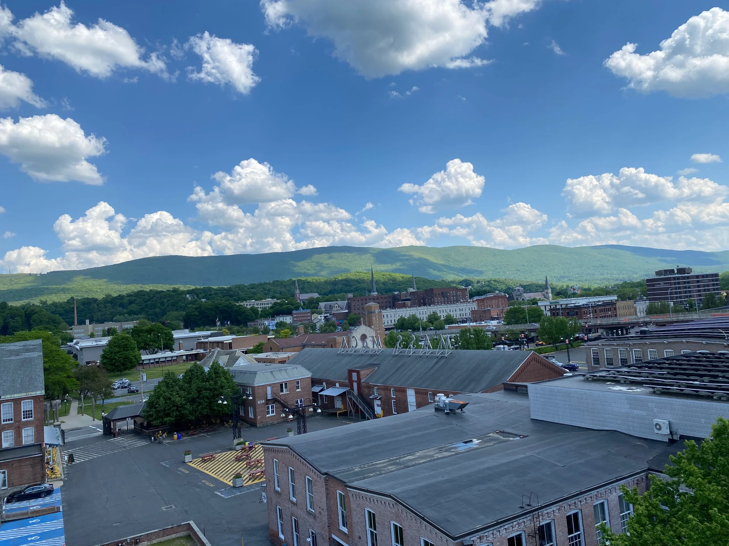 The beautiful view from MASS MoCA's clocktower.
