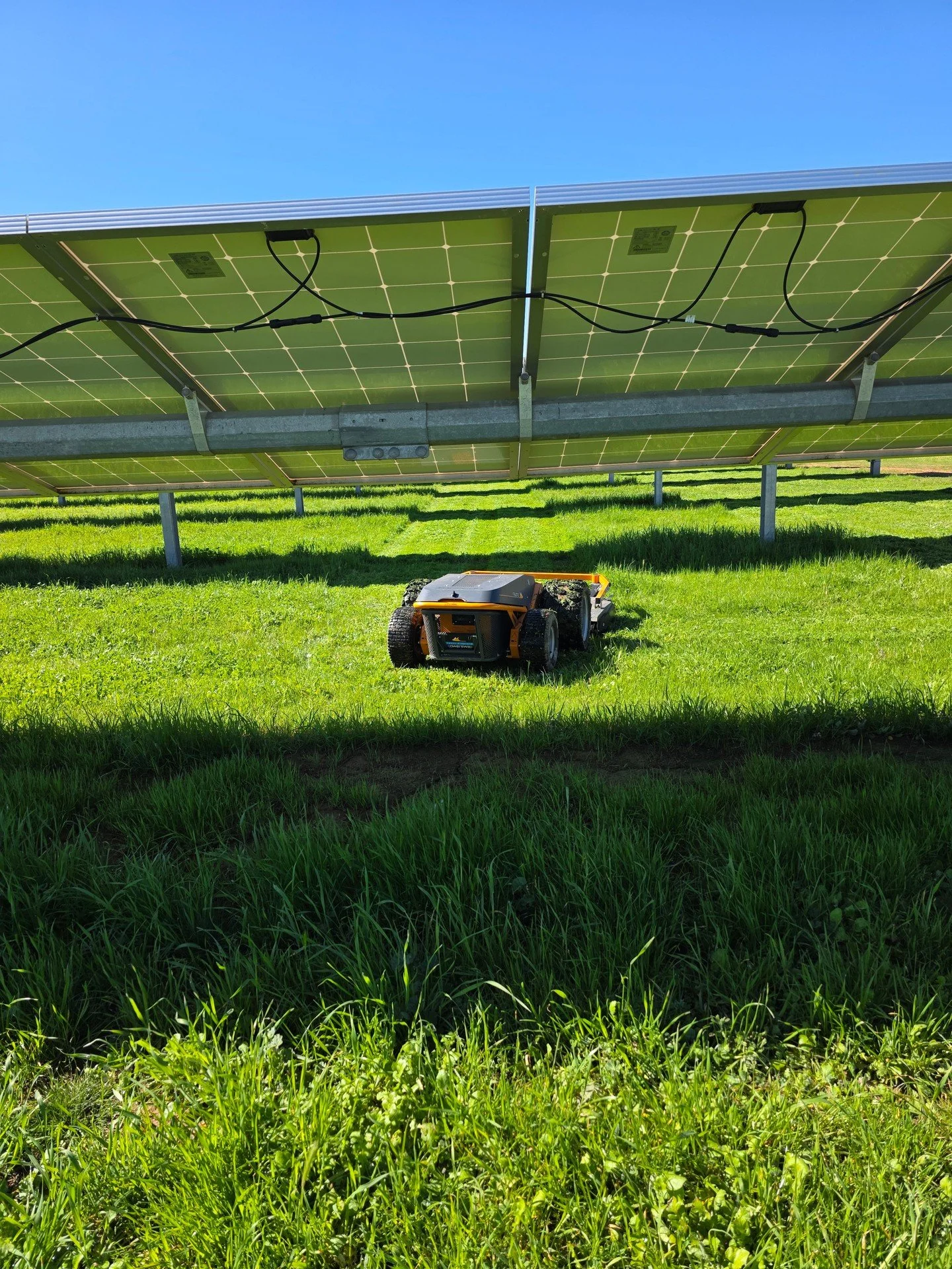 Raymo&rsquo;s radio remote control keeps operators at a safe distance - especially under solar arrays. Its modular design allows for quick deck and battery swaps, reducing downtime and manual handling. Tight squeeze, no problem for a Raymo to get to 